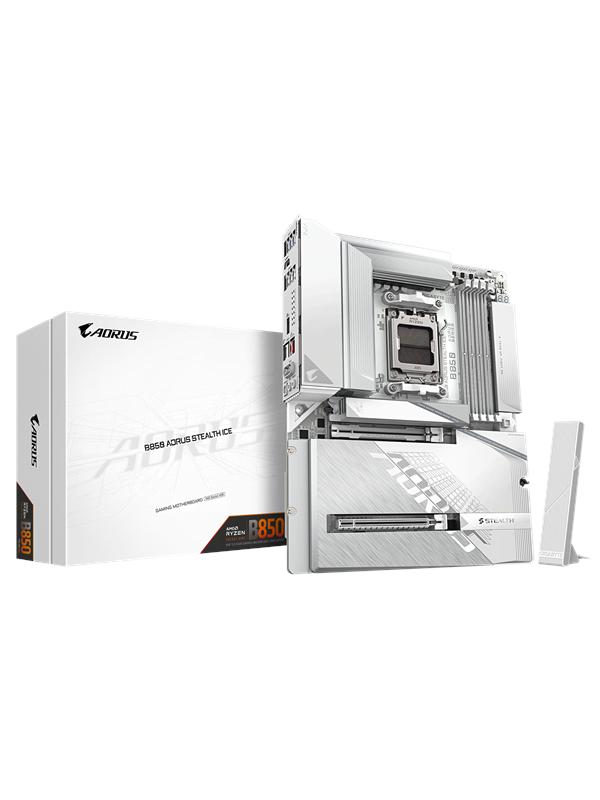 GIGABYTE B850 AORUS STEALTH ICE Mainboard - AMD B850 - AMD AM5 socket - DDR5 RAM - ATX