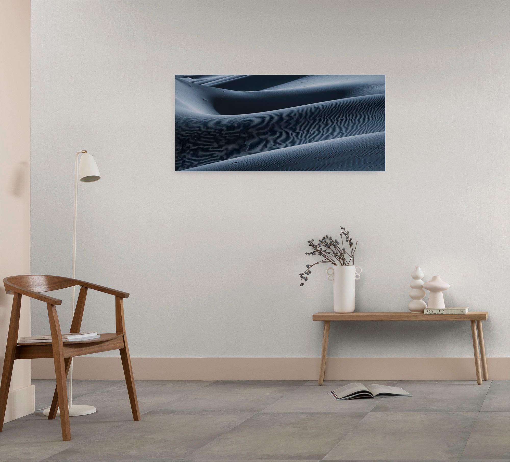 Leinwandbild KOMAR "Shapeshifter - Größe 90 x 40 cm", blau (farbe bild(er): blau, weiß), B:90cm H:40cm T:2cm, Holz, Papier, Bilder, Leinwandbild,