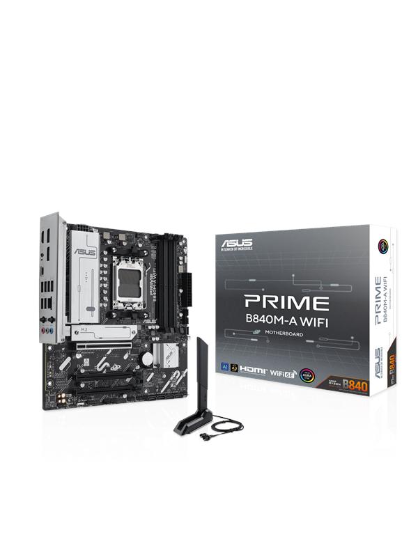 ASUS PRIME B840M-A WIFI Mainboard - AMD B840 - AMD AM5 socket - DDR5 RAM - Micro-ATX