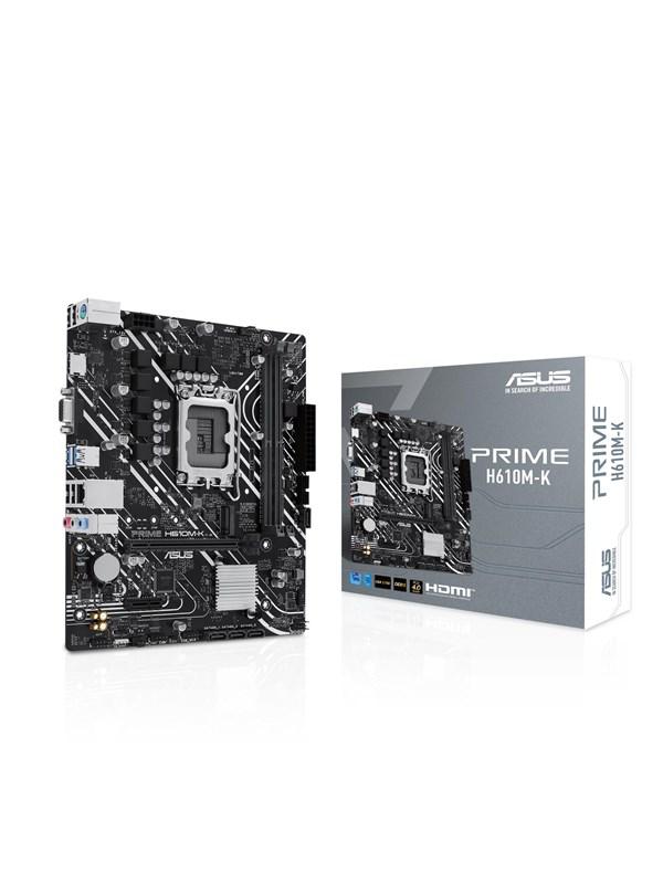 ASUS PRIME H610M-K Mainboard - Intel H610 - Intel LGA1700 socket - DDR5 RAM - Micro-ATX