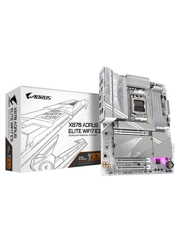 GIGABYTE X870 AORUS ELITE WIFI7 ICE Mainboard - AMD X870 - AMD AM5 socket - DDR5 RAM - ATX