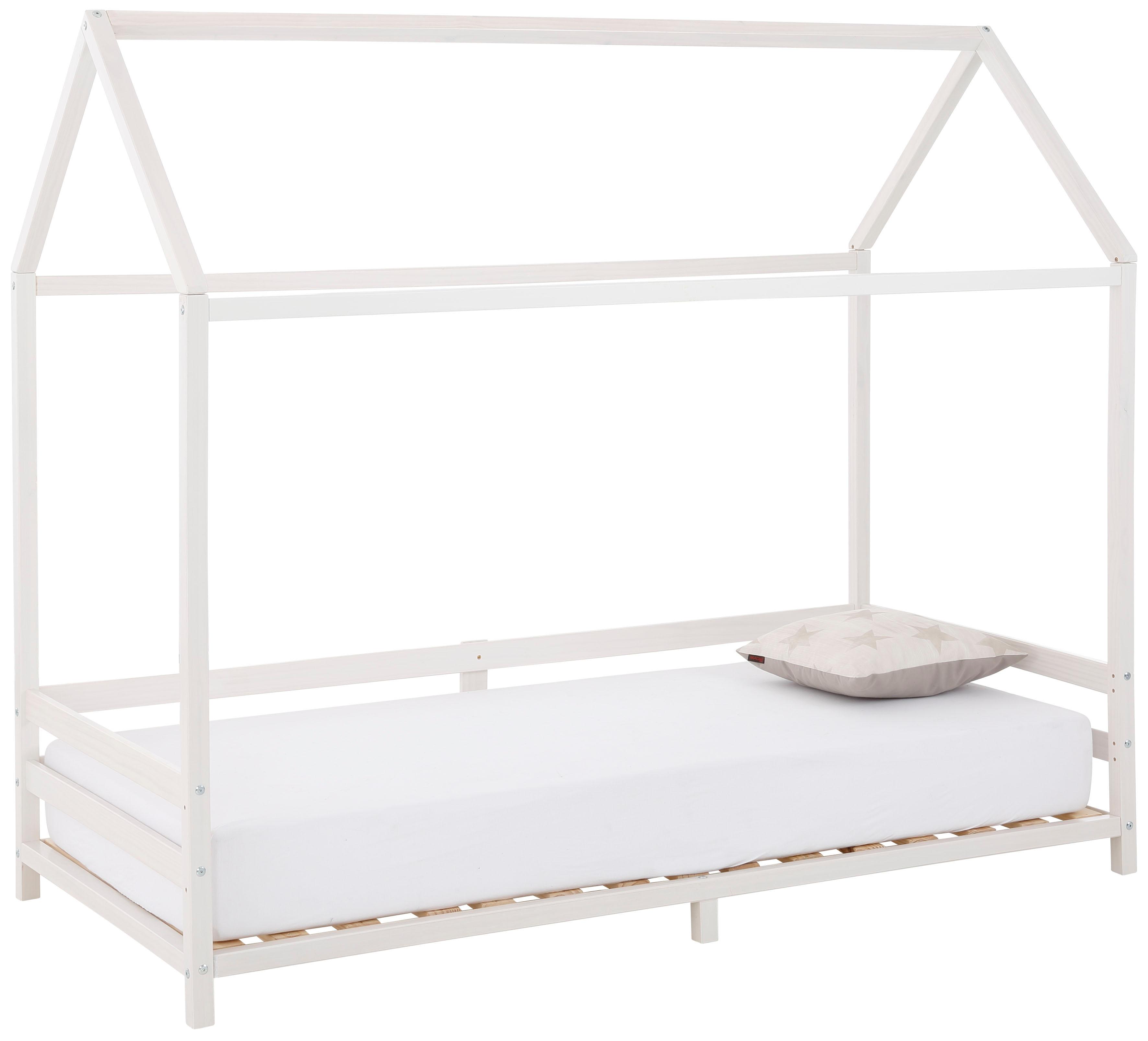 Kinderbett OTTO HOME "Ellen", weiß, B:98cm H:100cm L:208cm, Betten, Kinderbett, Hausbett mit Reling aus Kiefernholz, zwei Farbvarianten, Breite 208