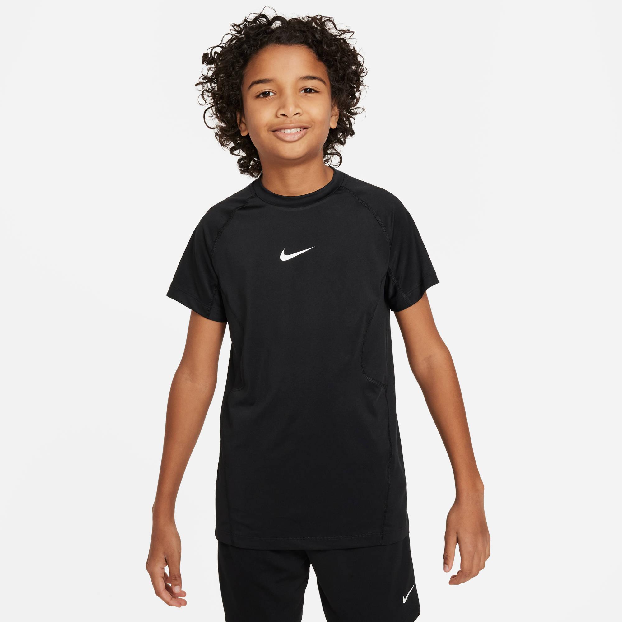 T-Shirt NIKE "B NP DF SS TOP 24", Jungen, Gr. M (140/146), schwarz, weiß, Obermaterial: 89% Polyester, 11% Elasthan, Shirts T-Shirt