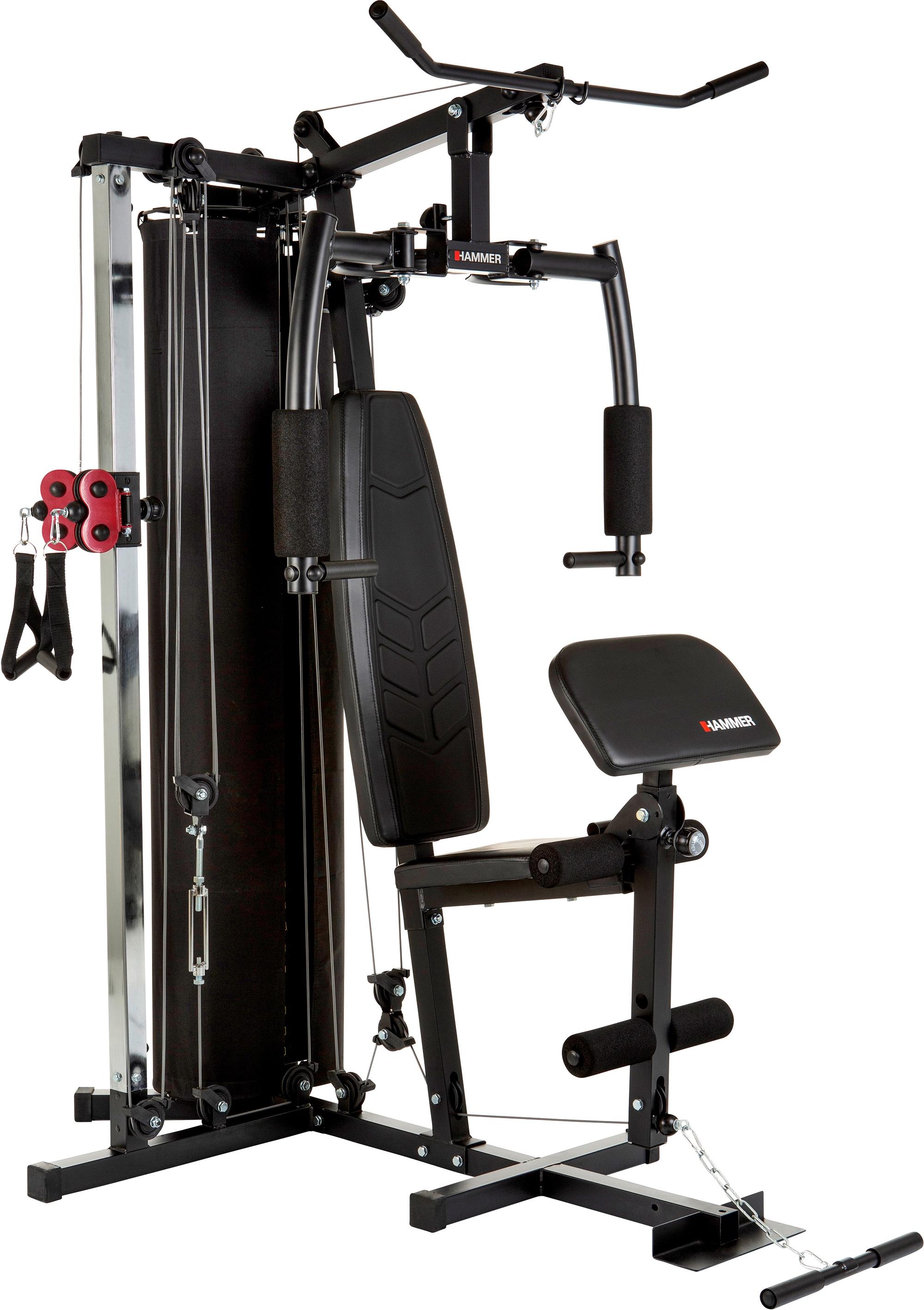 Kraftstation HAMMER "Kraftstation FERRUM TX2", schwarz, KraftstationenB:120cm H:198cm L:150cm, max. Benutzergewicht 120 kg, max. Trainingsgewicht 80