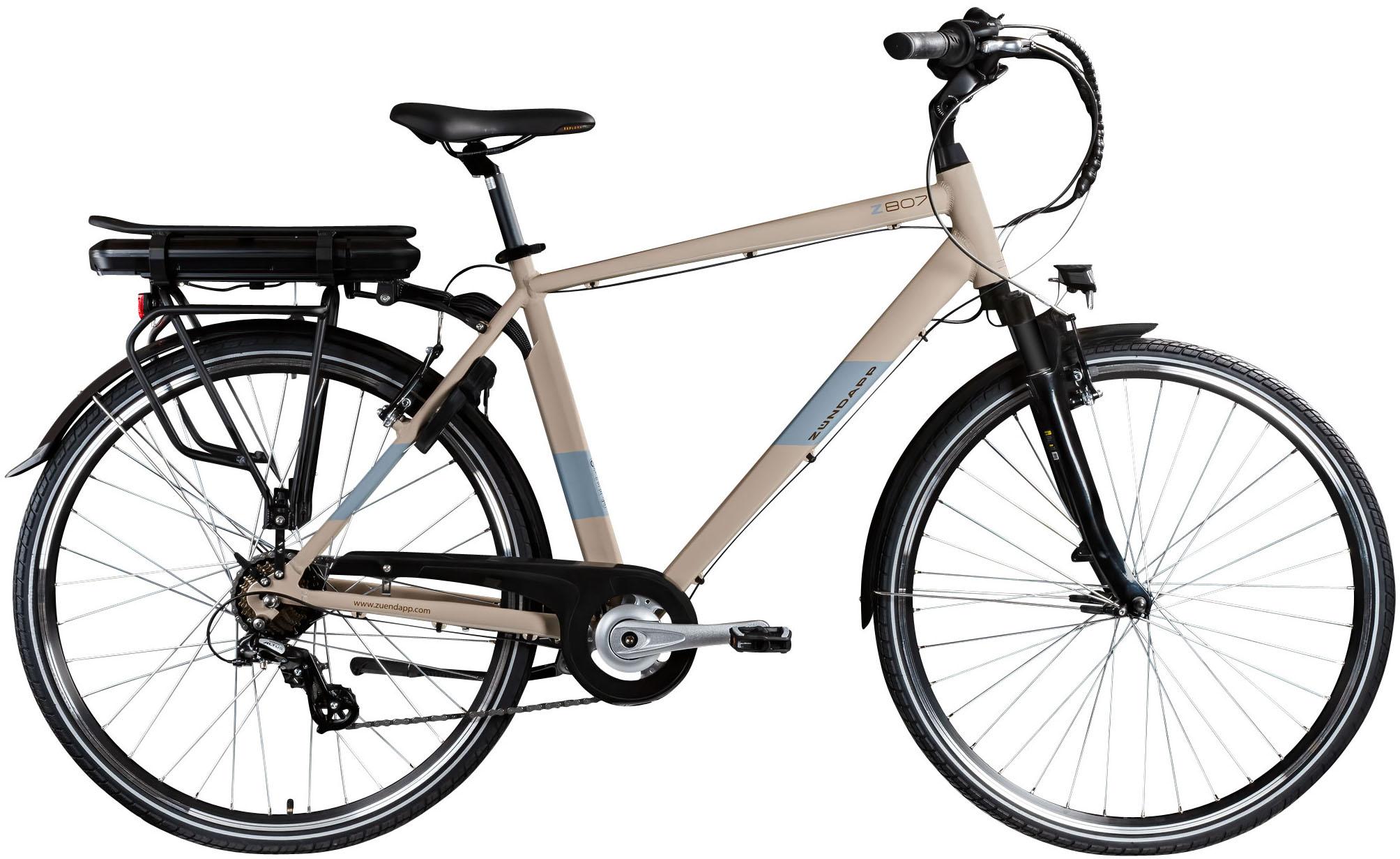 E-Bike ZÜNDAPP "Z807" Gr. 50, beige (natur), Elektrofahrräder, 50cm, 28 Zoll (71,12cm), Pedelec, Elektrofahrrad für Damen und Herren