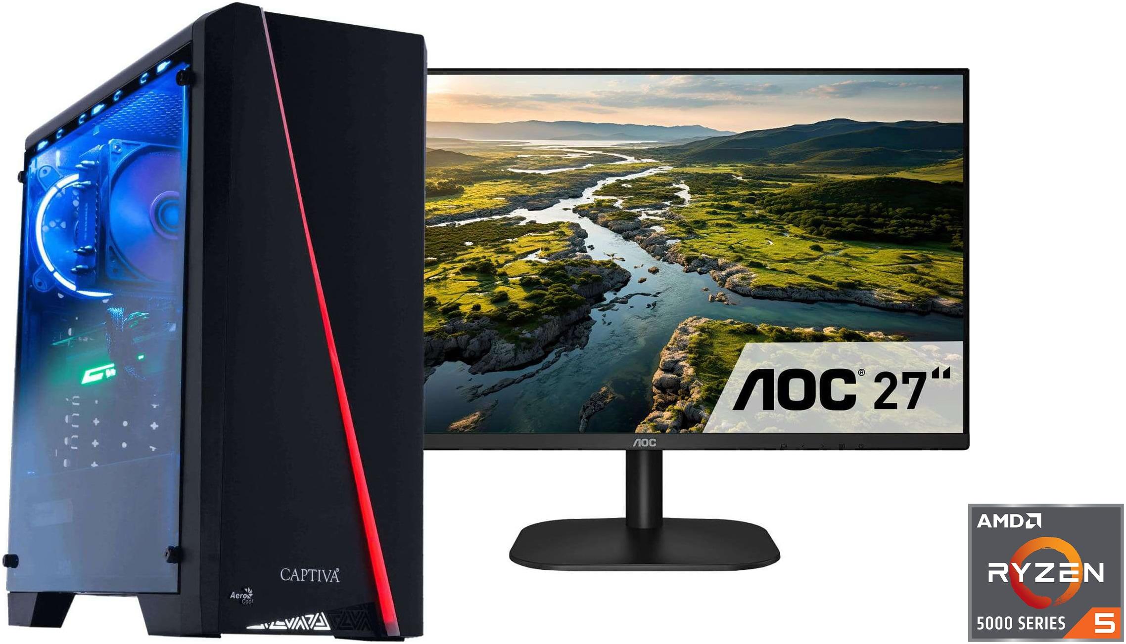 CAPTIVA Gaming-PC-Komplettsystem “Advanced Gaming R85-985 TFT Bundle”, Energieeffizienz: F (A-G), schwarz, ohne Betriebssystem, 32 GB RAM