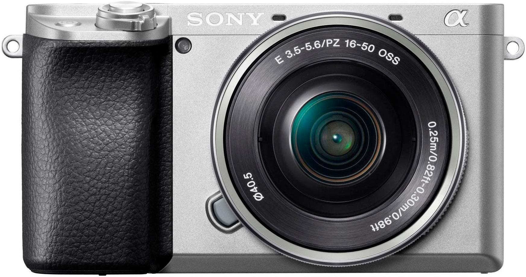 SONY Kompaktkamera “Alpha 6100 + 16-50mm Objektiv”, silber, B:12cm H:6,69cm T:5,94cm, Fotokameras