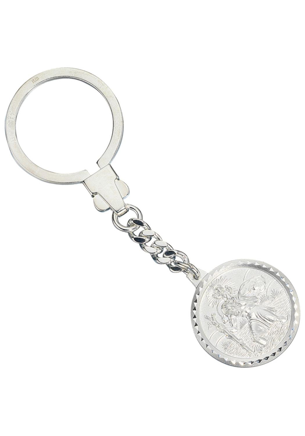 Schlüsselanhänger JOBO "Anhänger Schutzpatron Christophorus", silber (silber 925), Schlüsselanhänger, Damen, Silber 925 (Sterlingsilber),