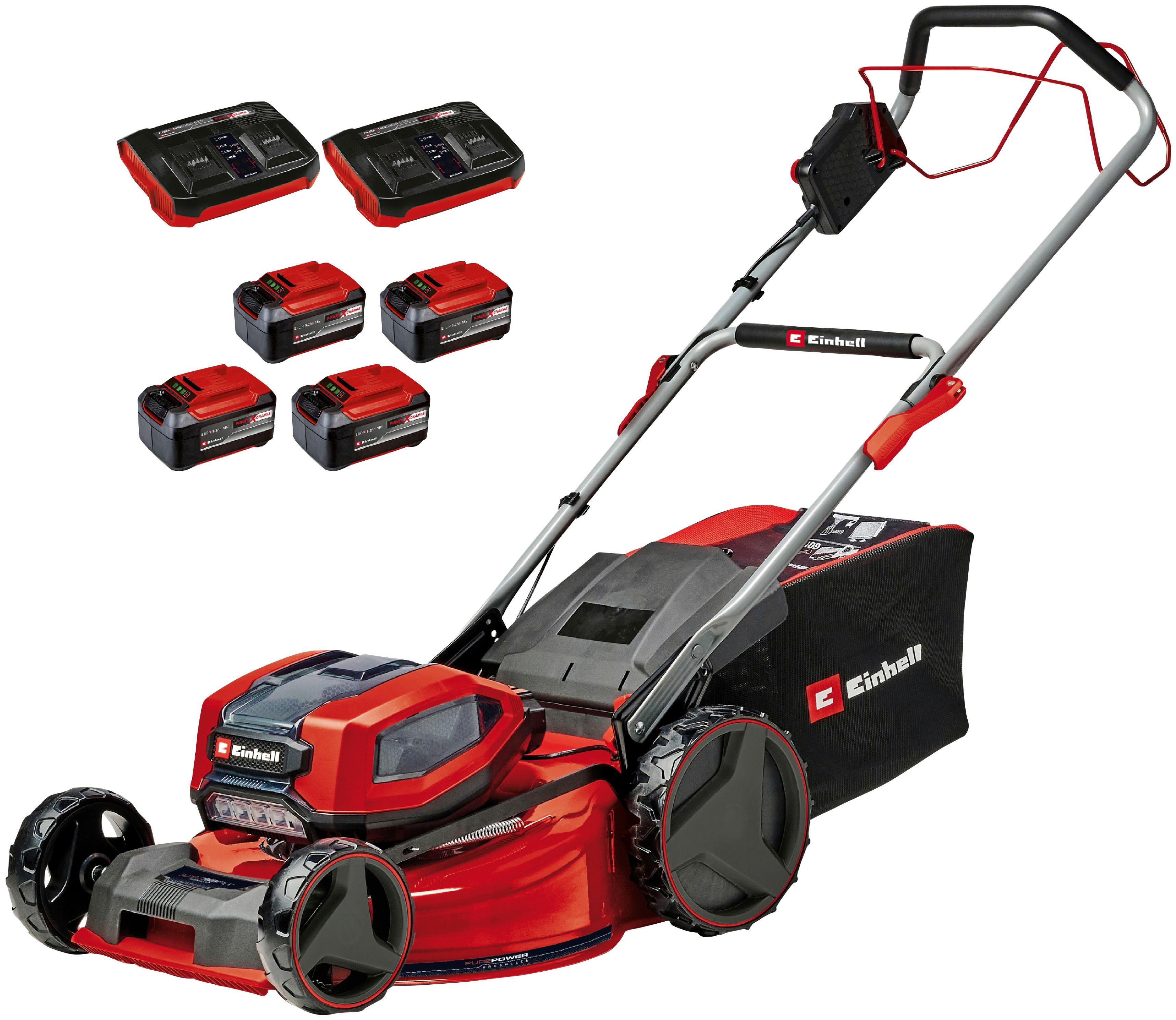 Akkurasenmäher EINHELL “Professional GP-CM 36/52 S Li BL”, rot, B:52,5cm H:99cm T:164,8cm, Rasenmäher, 4 x 5,2 Ah Plus Akkus und 2