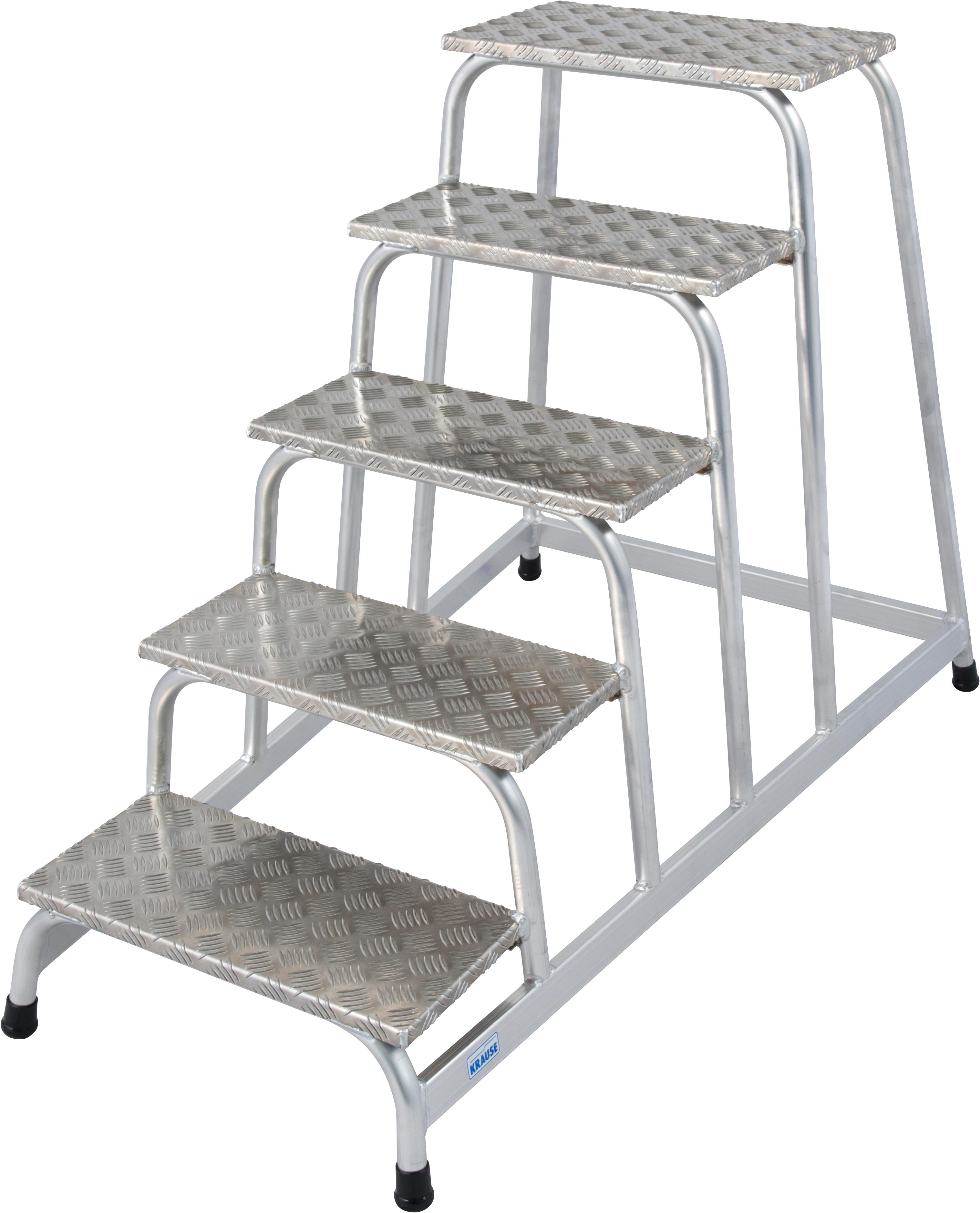 Trittleiter KRAUSE "STABILO", silber (silberfarben), B:81cm H:140cm, Aluminium, Leitern