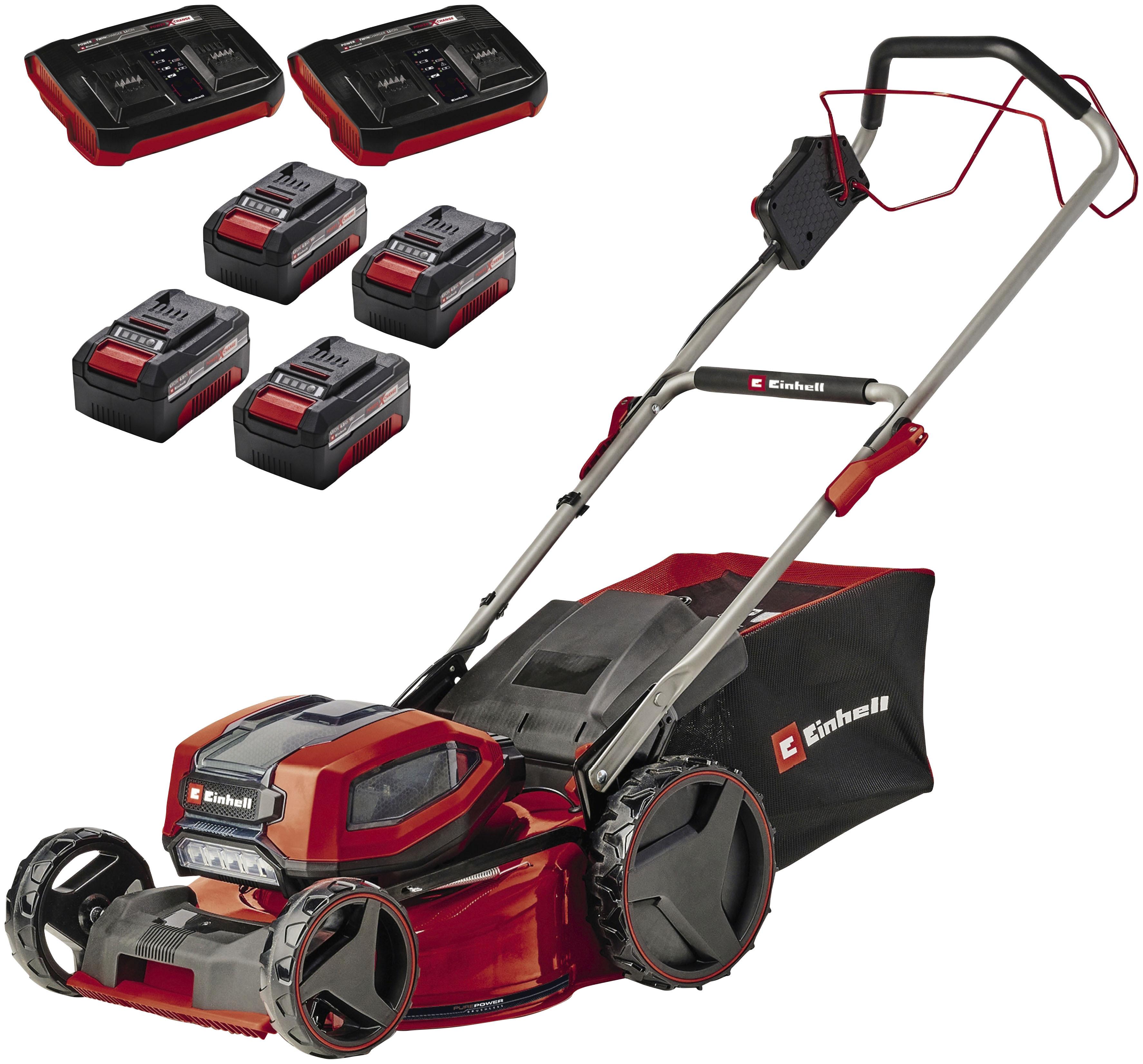 Akkurasenmäher EINHELL “Professional GP-CM 36/47 S Li BL”, rot, B:53,4cm H:99,6cm T:158,7cm, Rasenmäher, 4 x 4 Ah Akku und 2 Twincharger