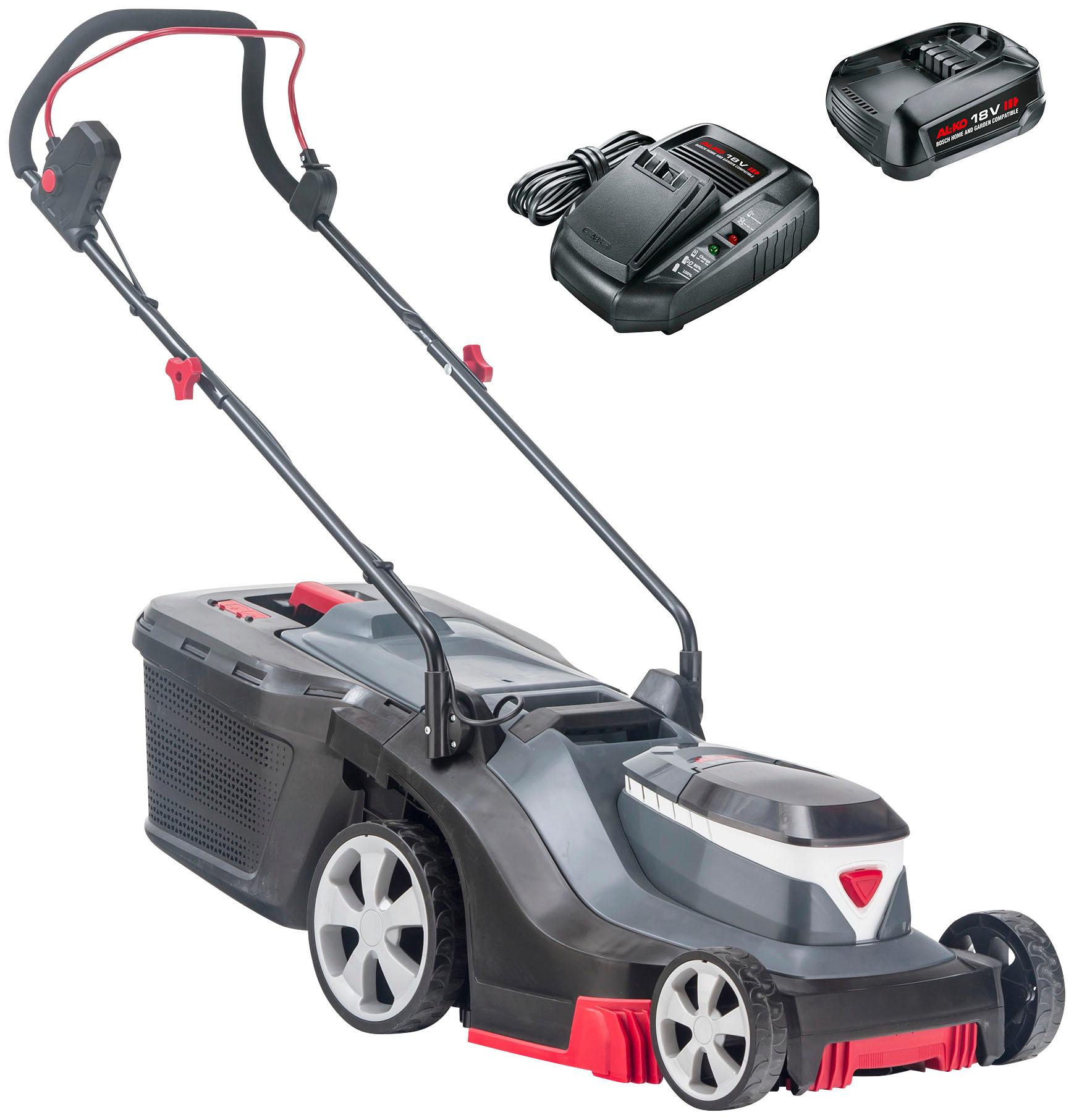 Akkurasenmäher AL-KO “HOME AND GARDEN COMPATIBLE 3.22 Li Easy”, grau, Rasenmäher, 32 cm Schnittbreite, inkl. 2 Akkus und Ladegerät