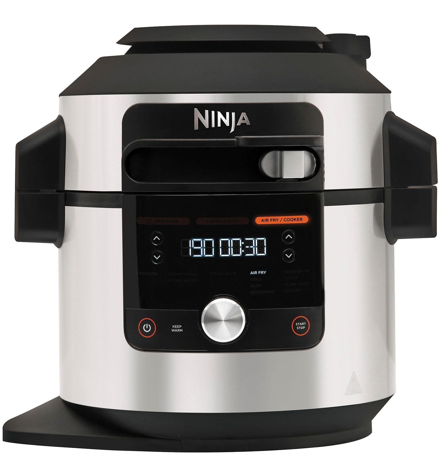 NINJA Multikocher “Foodi MAX 12-in-1 SmartLid Multikocher OL650EU”, silber (schwarz), B:25cm H:36cm T:26cm, Küchenmaschinen