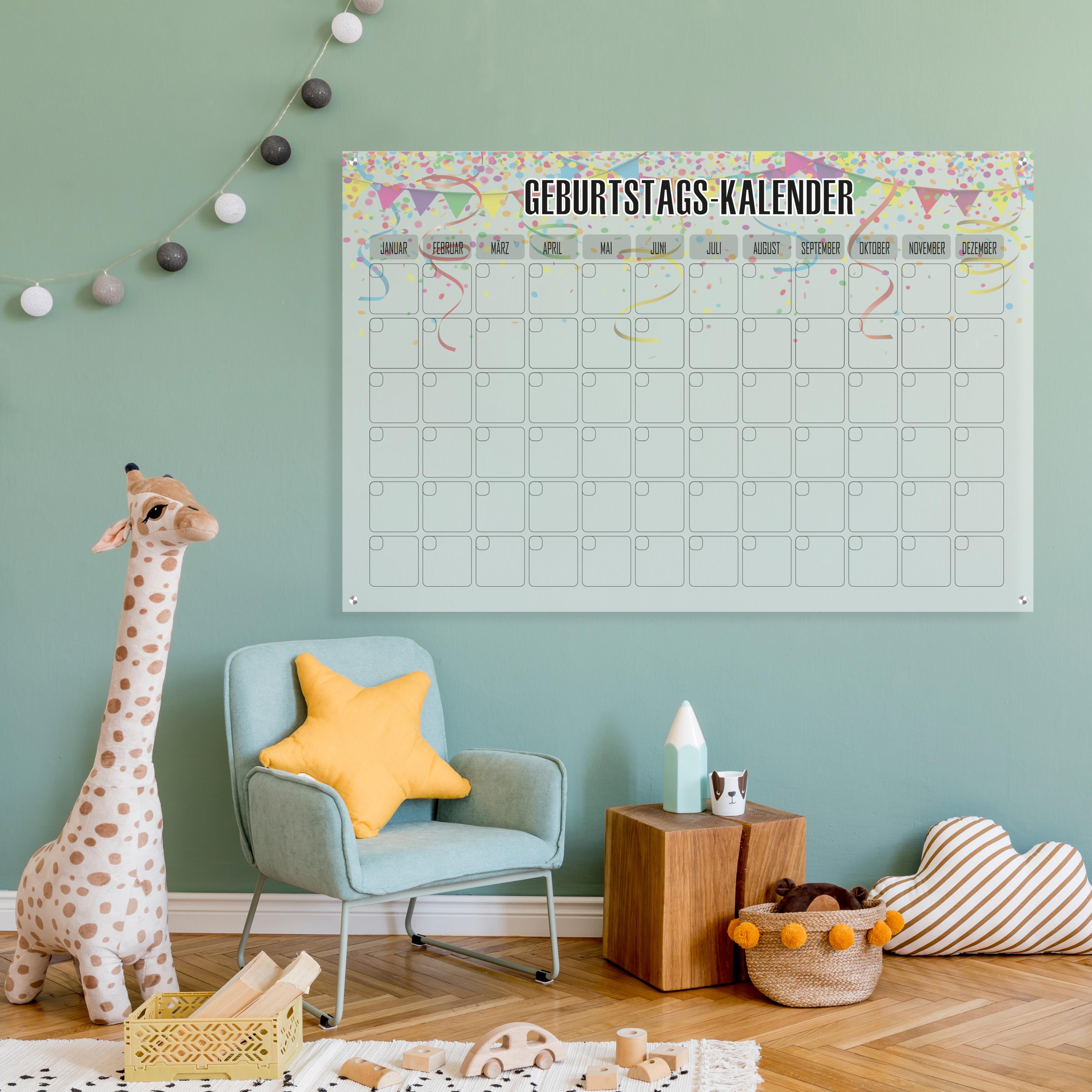 Wanddekoobjekt QUEENCE "Happy Birthday", bunt, B:70cm H:50cm T:0,4cm, Acrylglas, Wanddekoobjekte, Wanddekoobjekt, inkl. Wandhalterung