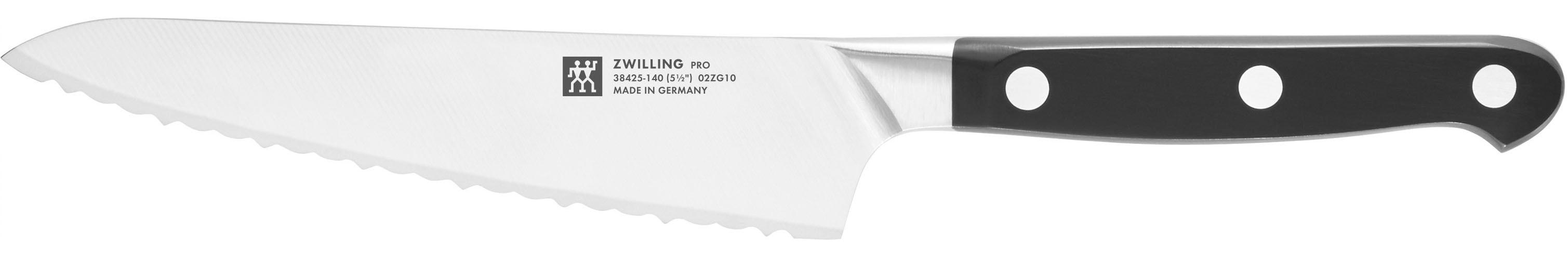 Kochmesser ZWILLING "Pro", schwarz, Klingenlänge 14cm, Stahl, Kochmesser, Kochmesser, Made in Germany, FRIODUR eisgehärtete Klinge