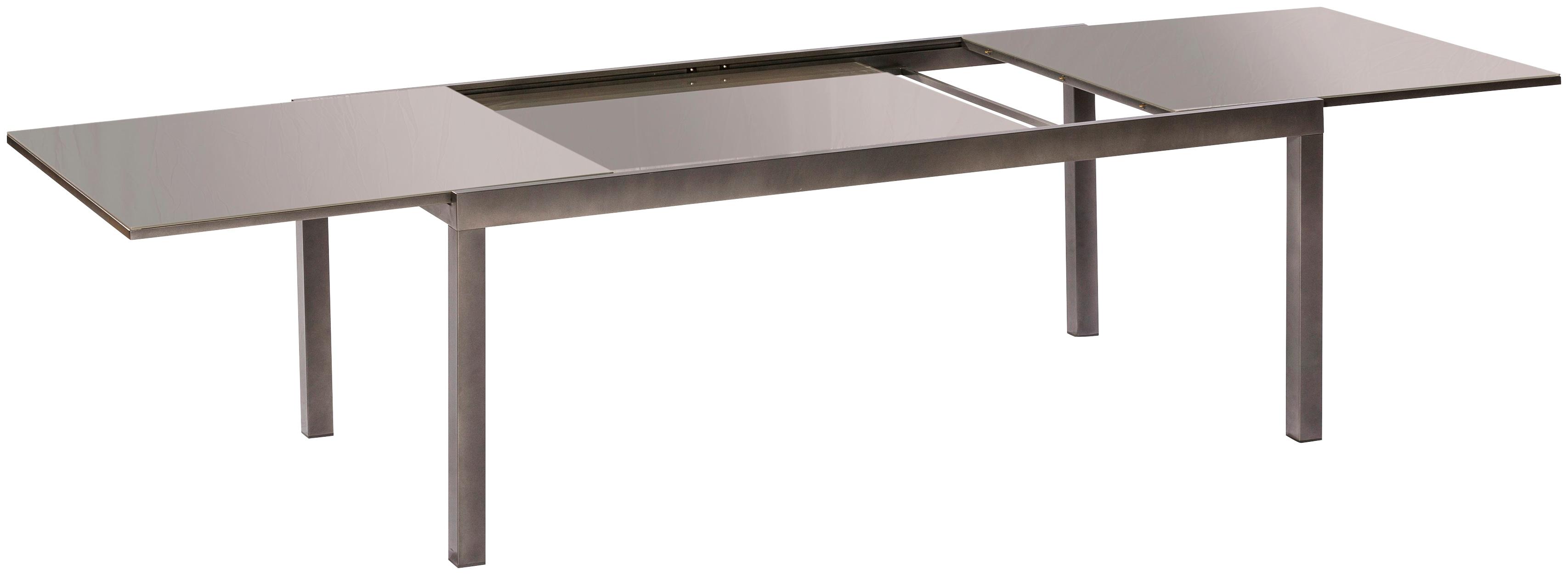 Gartentisch MERXX "Semi AZ-Tisch", grau (grau, grafit, grau), B:110cm H:75cm T:220cm, Tische, Gartentisch, 110x220 cm