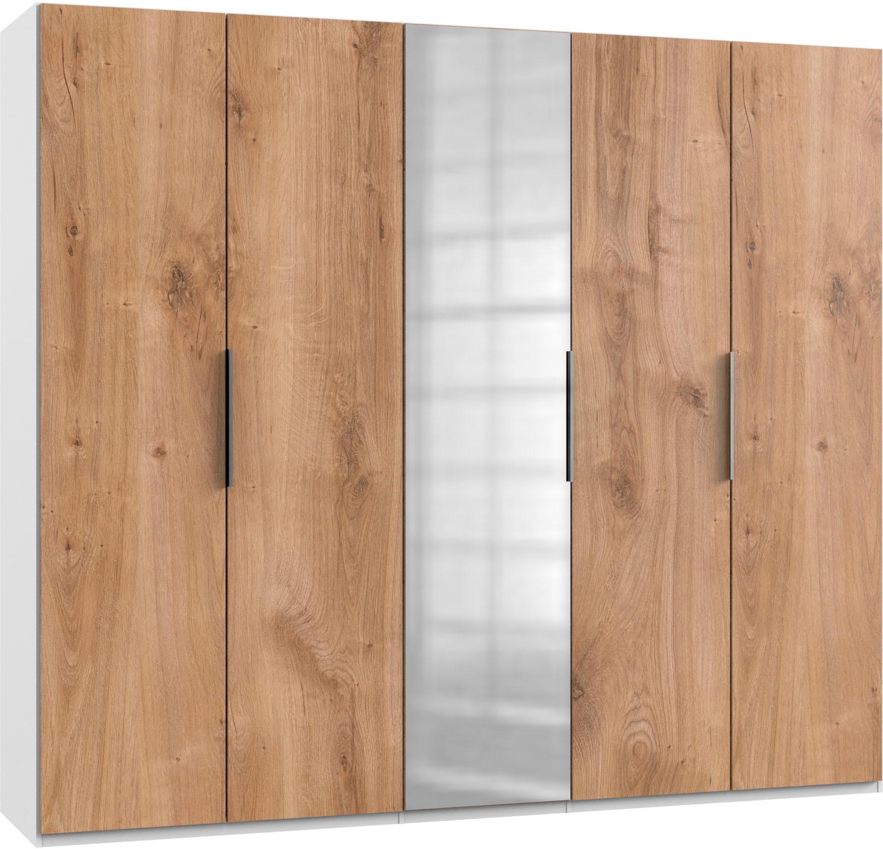 Kleiderschrank WIMEX "Level by fresh to go", weiß (weiß, plankeneichefarben), B:250cm H:216cm T:58cm, Schränke, Kleiderschrank, mit Spiegeltüren