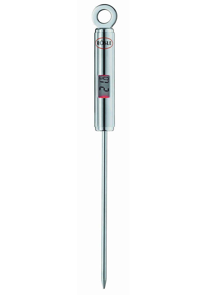 Bratenthermometer RÖSLE, silber (edelstahlfarben), B:1,9cm H:21,6cm T:1,5cm, Edelstahl, Temperaturmessgeräte, Bratenthermometer, digitales Kochthermom