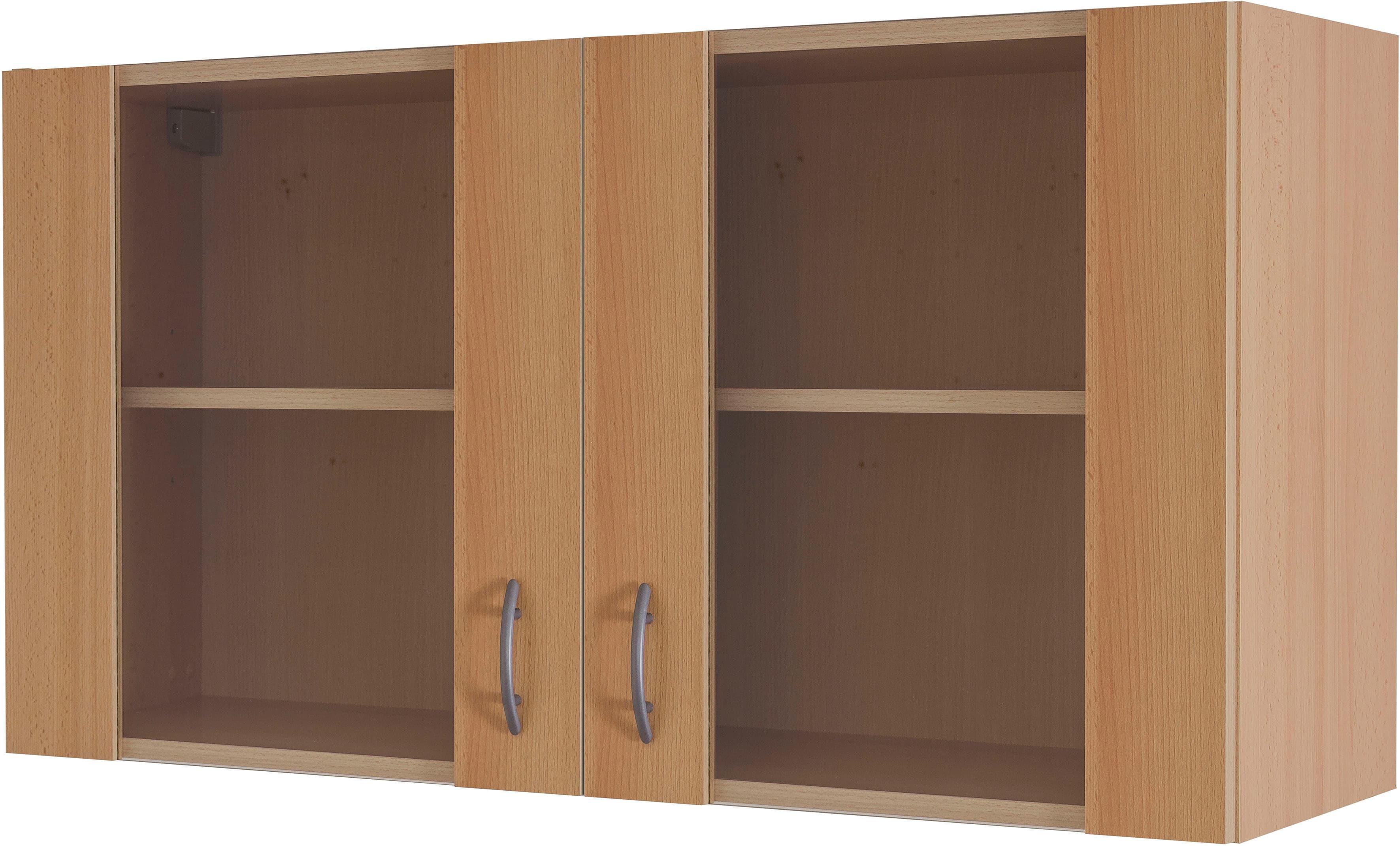 Glashängeschrank FLEX-WELL "Nano", braun (buche nachbildung), B:100cm H:54,8cm T:32cm, Holzwerkstoff, Schränke, Glashängeschrank, (B x H x T) 100 x 54