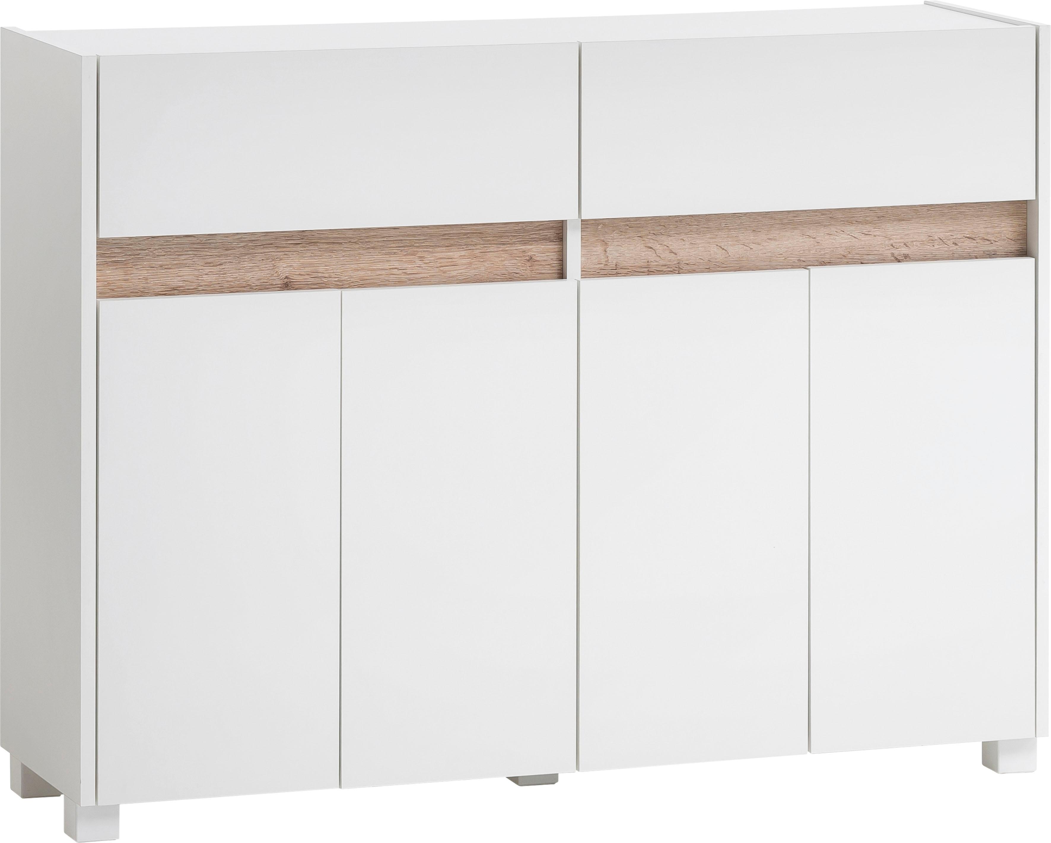 Unterschrank SCHILDMEYER "Cosmo in verschiedenen Farben", weiß (weiß, wildeichefarben), B:112,2cm H:84,8cm T:33cm, FSC-zertifizierter Holzwerkstoff, S