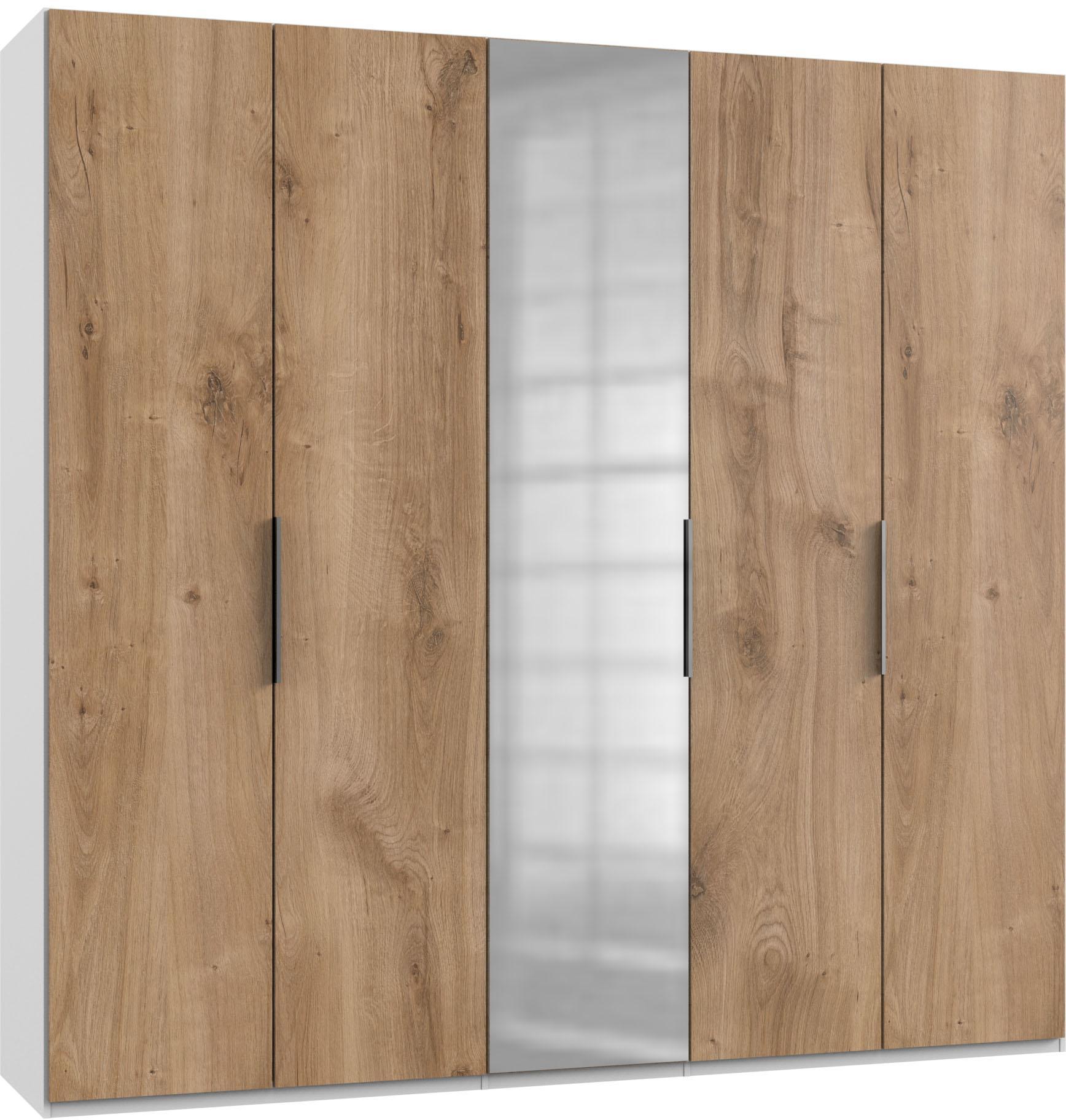 Kleiderschrank WIMEX "Level by fresh to go", weiß (weiß, plankeneichefarben), B:250cm H:236cm T:58cm, Schränke, Kleiderschrank, mit Spiegeltüren