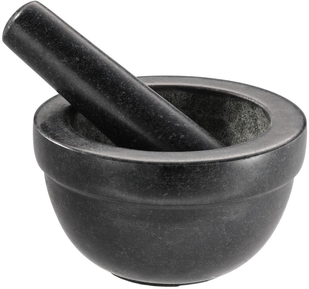 Mörser RÖSLE, beige (natur), B:14cm H:8cm L:14cm Ø:14cm, Granit, Mörser, Mörser, Granitmörser für Kräuter, Gewürze oder Pesto, Anti-Rutsch-Boden