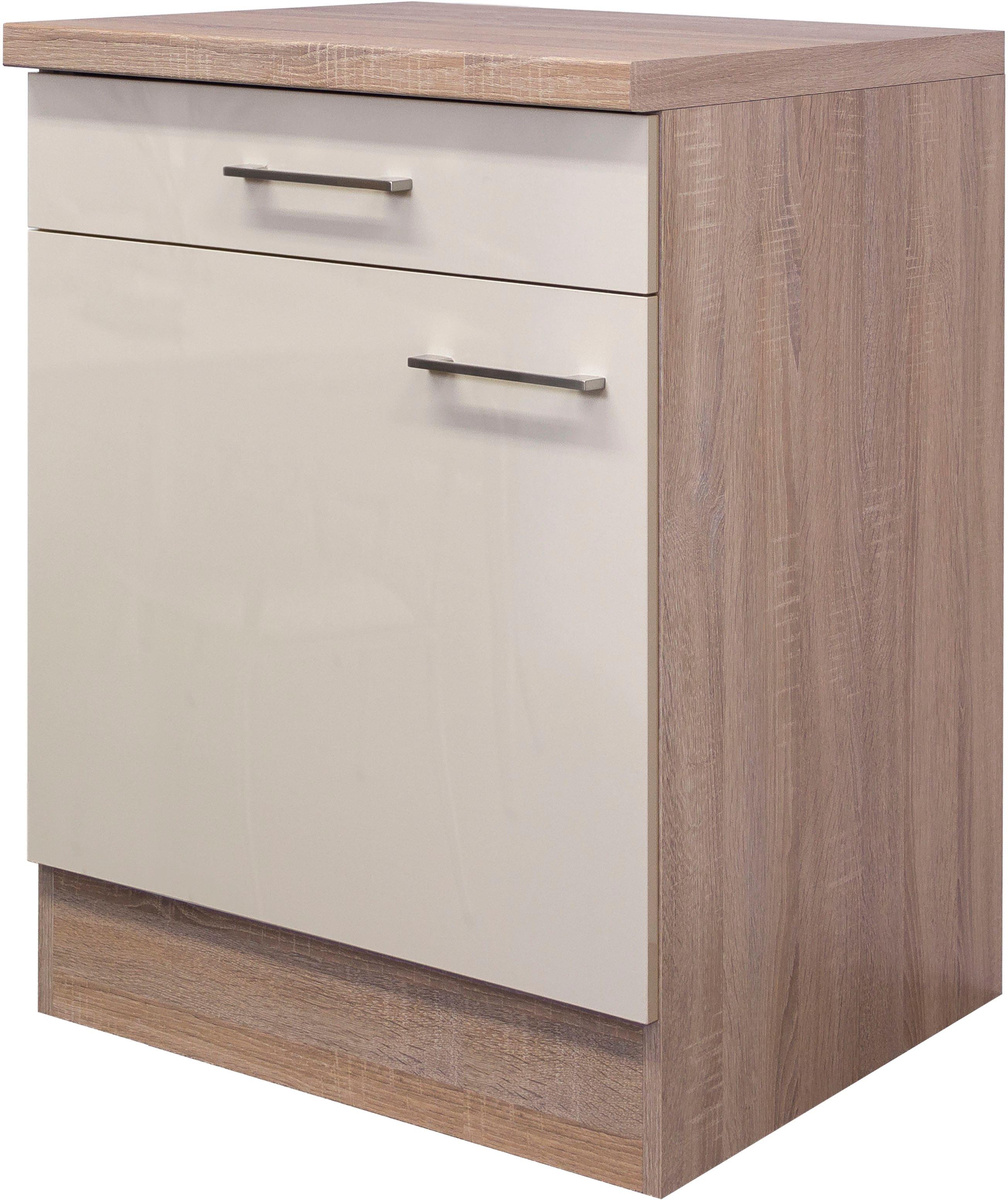 Unterschrank FLEX-WELL "Nepal", braun (kaschmir glanz, sonoma eiche), B:60cm H:86cm T:60cm, Holzwerkstoff, Schränke, Unterschrank, (B x H x T) 60 x 85