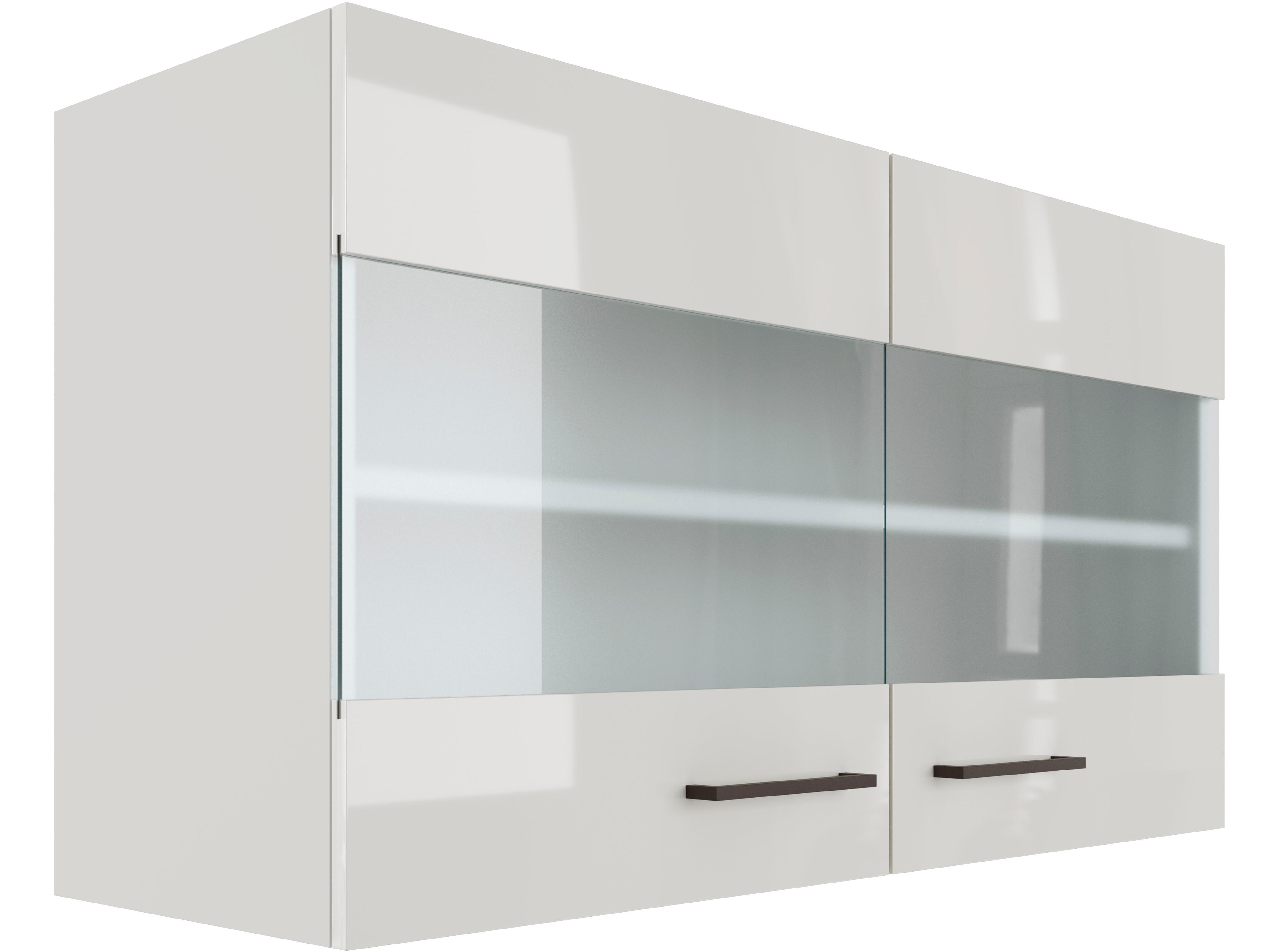 Glashängeschrank FLEX-WELL "Lund", grau (lichtgrau, rauchgrau), B:100cm H:54,8cm T:32cm, Holzwerkstoff, Schränke, Glashängeschrank, (B x H x T) 100 x 