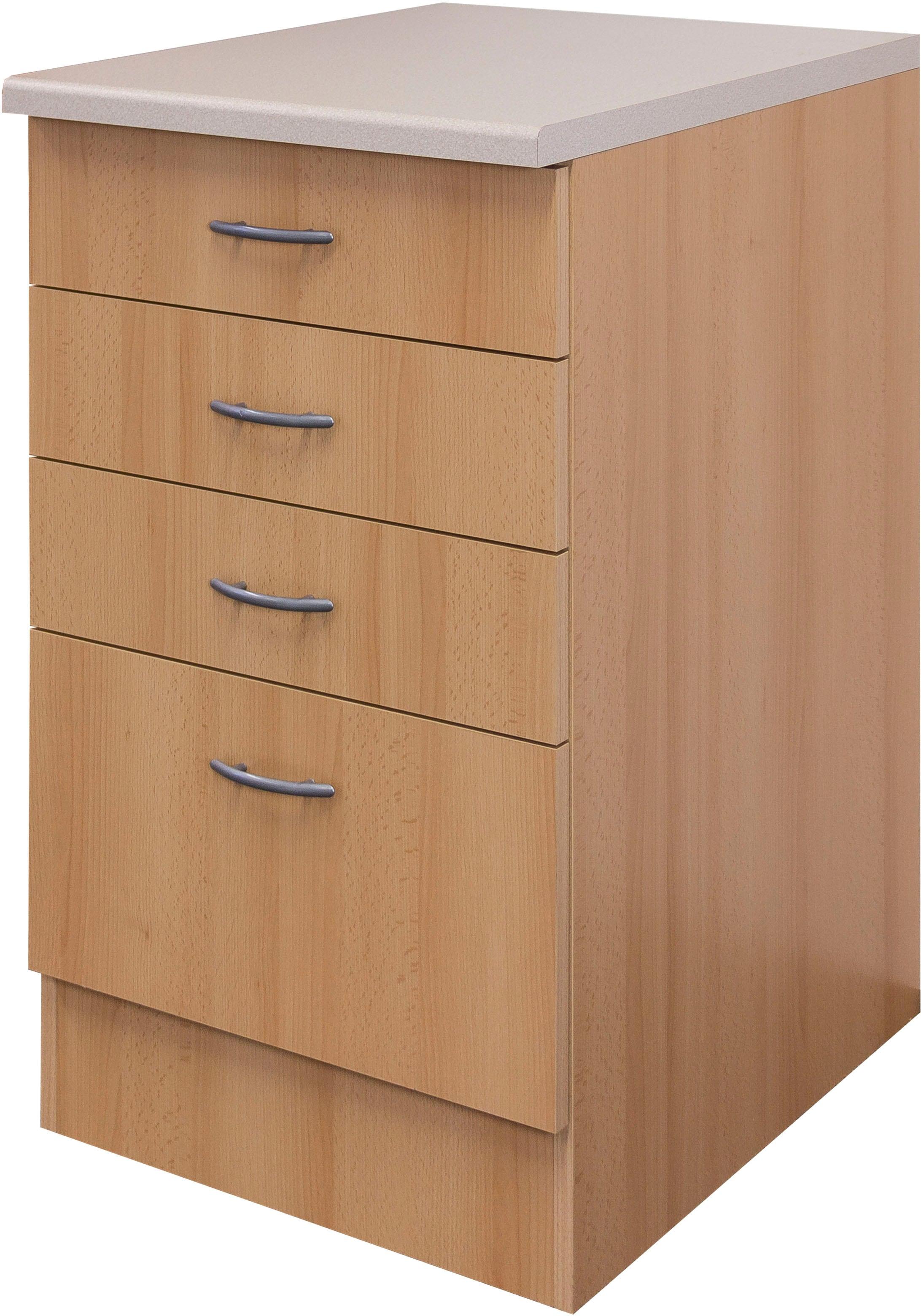 Unterschrank FLEX-WELL "Nano", braun (buche nachbildung), B:50cm H:85cm T:60cm, Holzwerkstoff, Schränke, Unterschrank, (B x H x T) 50 x 85/86 x 60 cm,