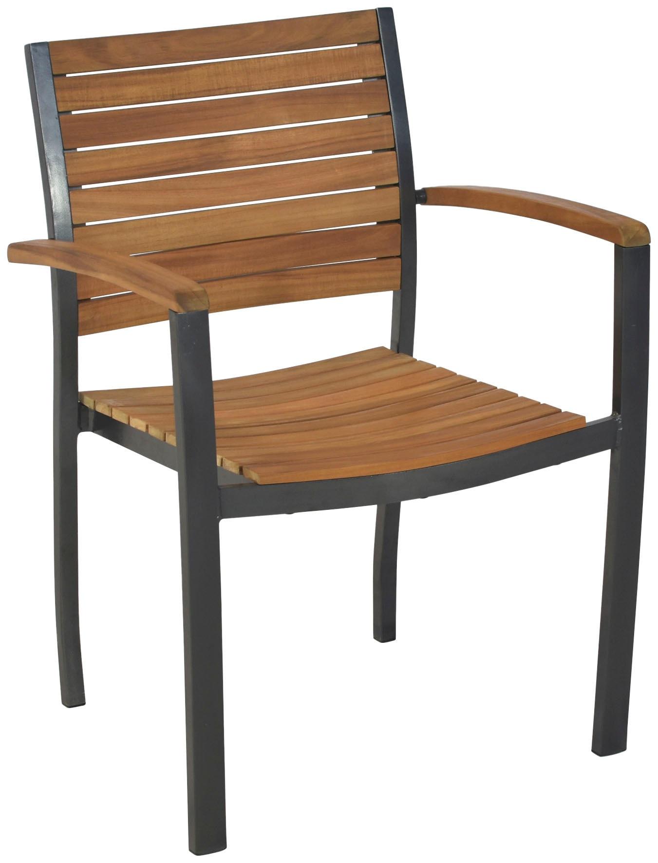 Gartensessel MERXX "Santorin", grau (graphit, natur), B:61cm H:84cm T:41,5cm, Sessel, Gartensessel
