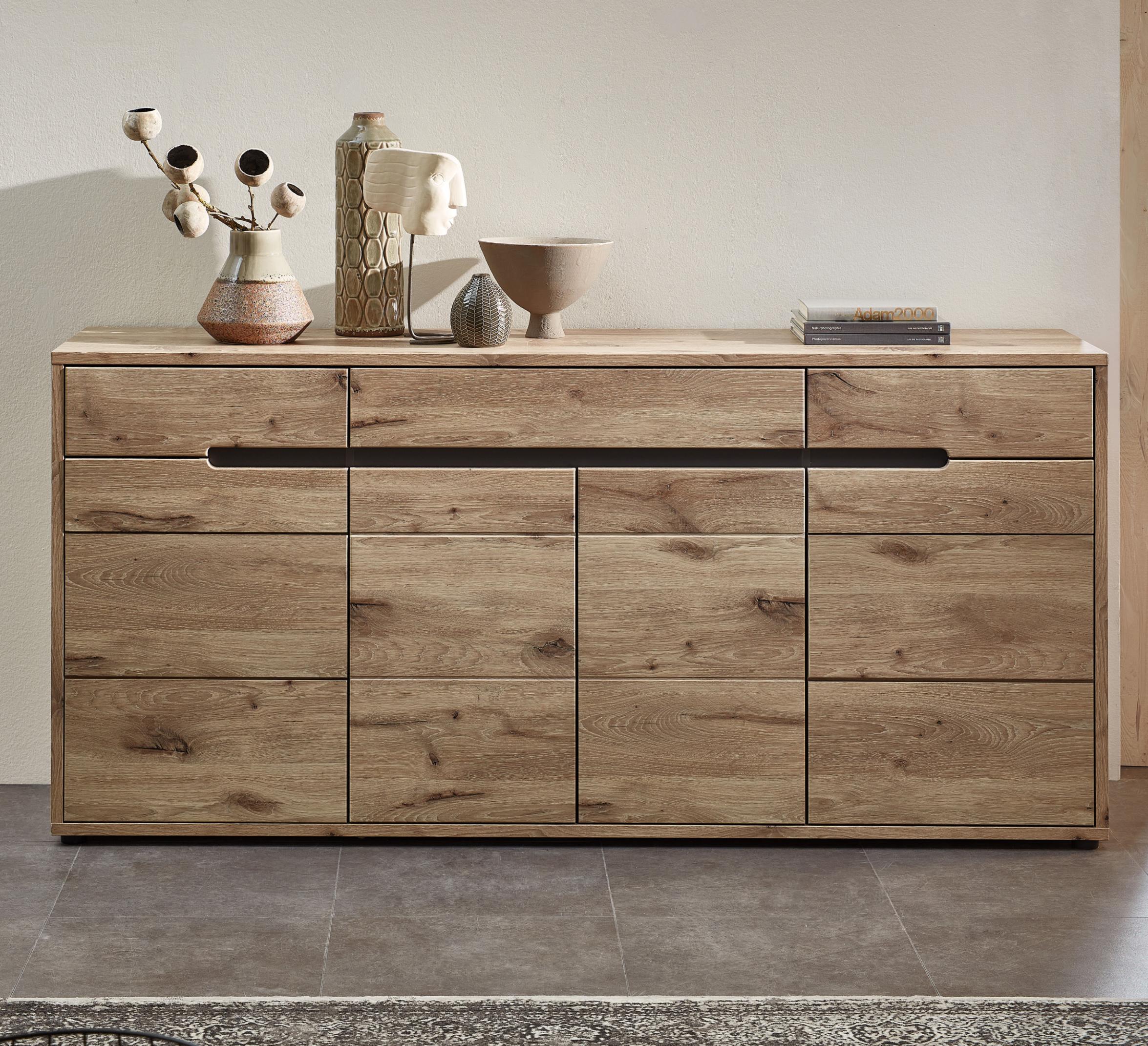 Sideboard INNOSTYLE "BELLANO", braun (viking oak nature nachbidlungen, graphit nachbildung), B:185cm H:87cm T:44cm, Dekorfolie, Holzwerkstoff, MDF, Si