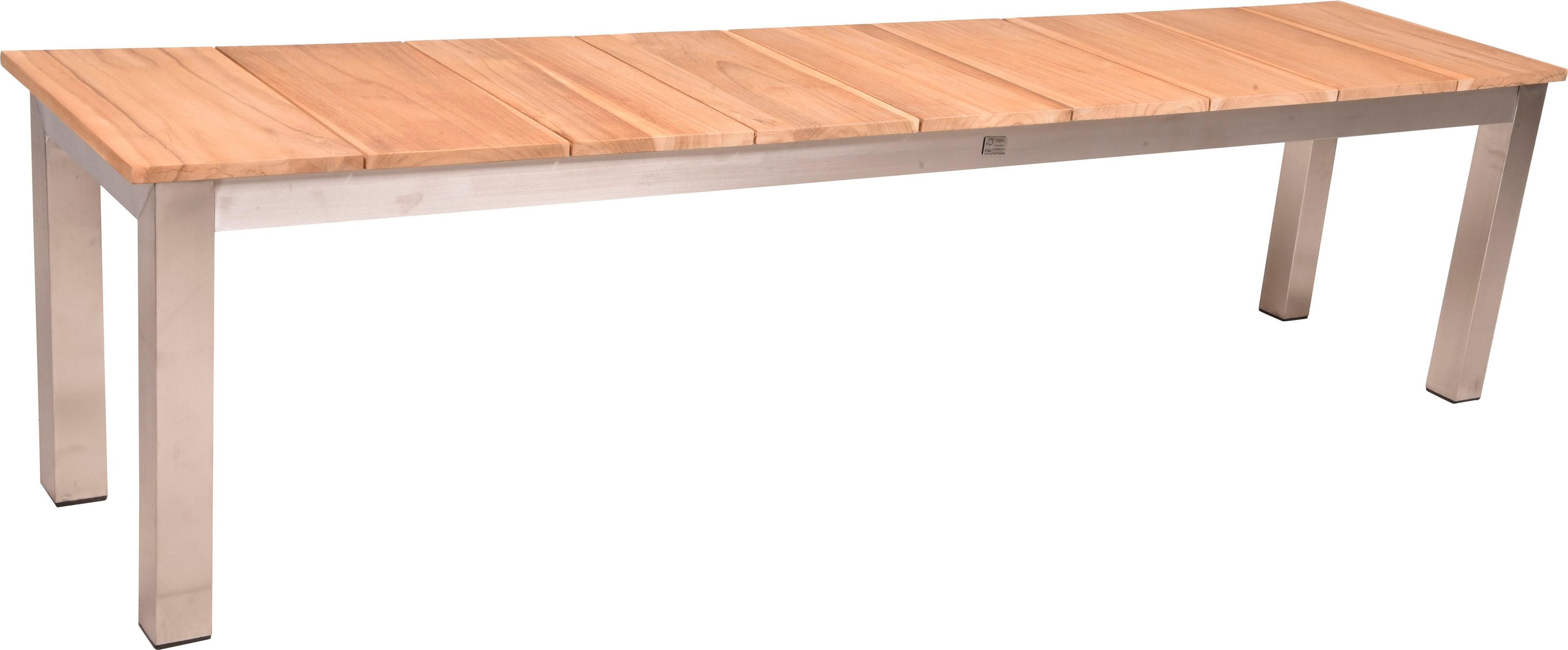 Gartenbank GARDEN PLEASURE "DALLAS", braun, B:180cm H:45cm T:38cm, Edelstahl, FSC-zertifiziertes Massivholz, Sitzbänke, Gartenbank