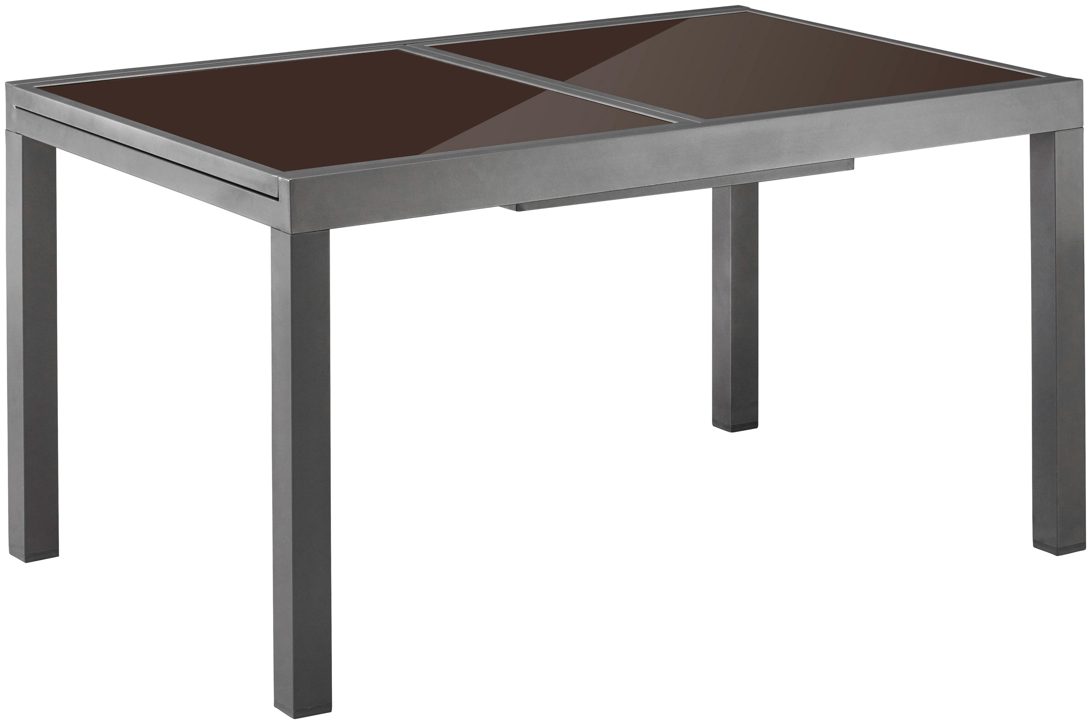 Gartentisch MERXX "Amalfi", grau (anthrazit), B:90cm H:75cm T:140cm, Tische, Gartentisch, je nach Variante auf 180-240cm ausziehbar
