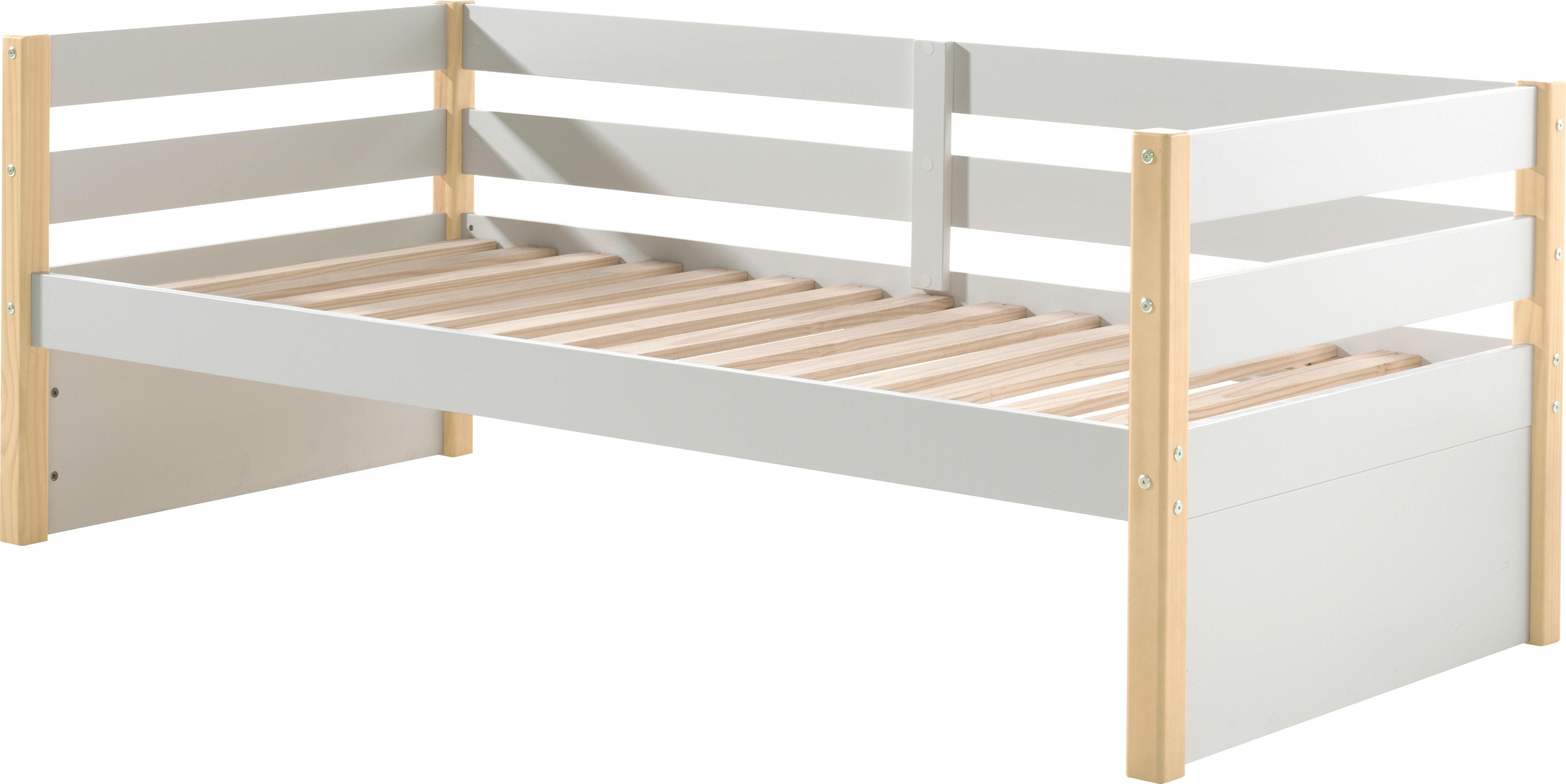 Einzelbett VIPACK "Magrit, Kojenbett mit seitlichem Umbau, Liegefläche 90 x 200cm", weiß (weiß, natur), B:97,8cm H:76,6cm L:211,2cm, Betten, Einzelbet