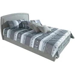 Polsterbett, grau, B:122cm L:212cm, Bezug Bett: Microfaser (100% Polyester);Bonnell-Federkernmatratze: Mischgewebe (51% Polyprophlen, 39% Polyester, 1