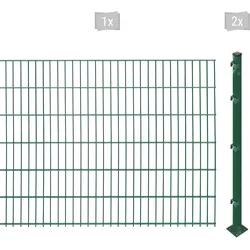 Doppelstabmattenzaun ARVOTEC "ESSENTIAL 123 zum Aufschrauben", grün (dunkelgrün), H:123cm, Kunststoff, Stahl, Zaunelemente, Zaunhöhe 123 cm, Zaunlänge
