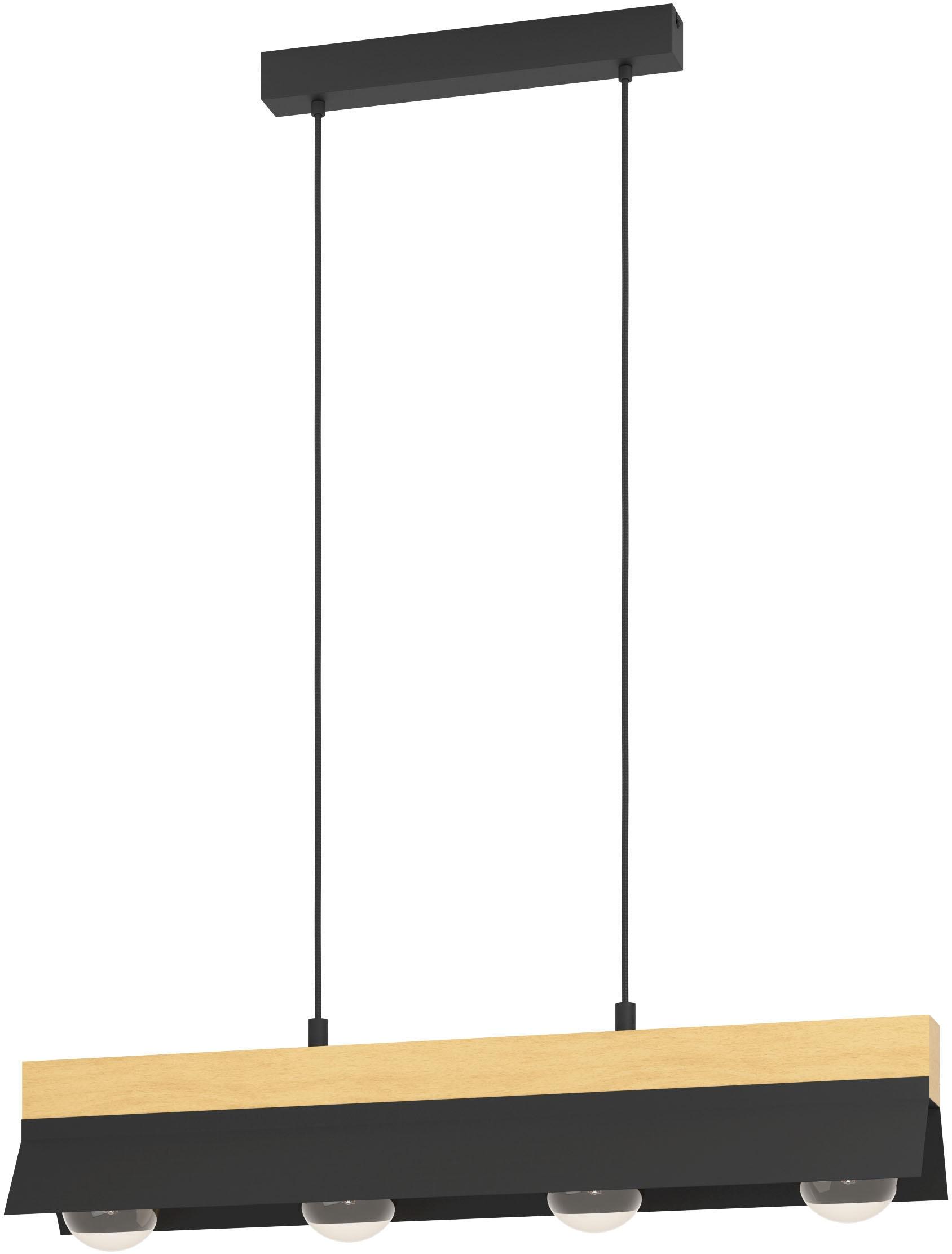 EGLO Hängeleuchte "TARRAFO", braun (schwarz, braun), H: 110cm, 1 Stk., Leuchten, Hängeleuchte in schwarz und braun aus Stahl, Holz - exkl. E27 - 40W, 