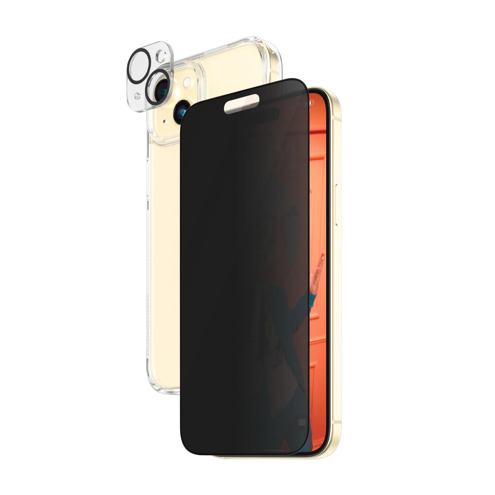 PANZERGLASS Displayschutzglas "3-in-1-Privacy-Pack Privacy, Camera Protector und Cover", transparent, B:22cm H:1cm T:25mm, Displayfolien, Displayschut