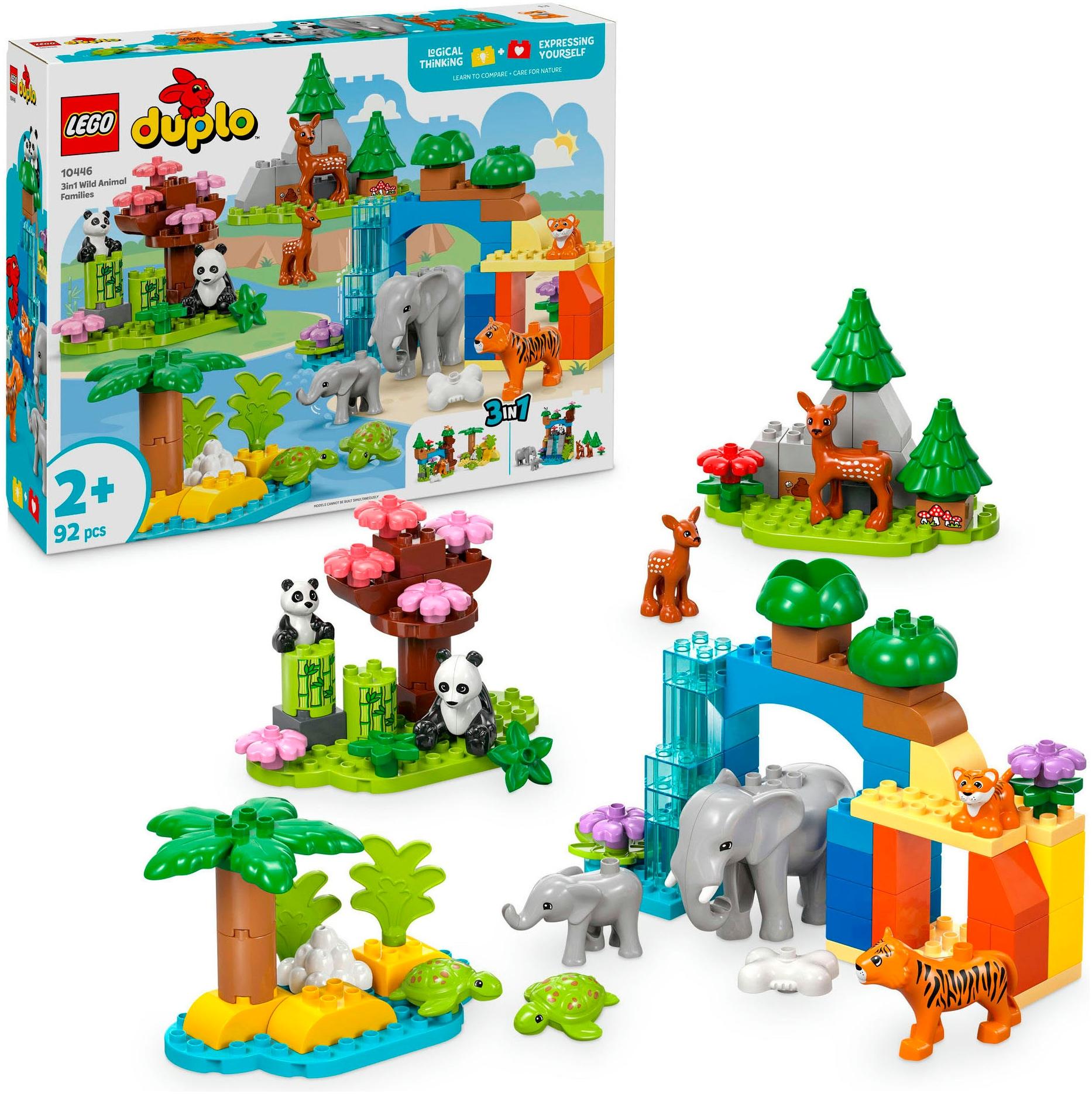 Konstruktionsspielsteine LEGO "Wildtier-Familien 3-in-1-Set (10446), LEGO DUPLO Town", bunt, Spielbausteine, Kinder, Kunststoff, Konstruktionsspielste