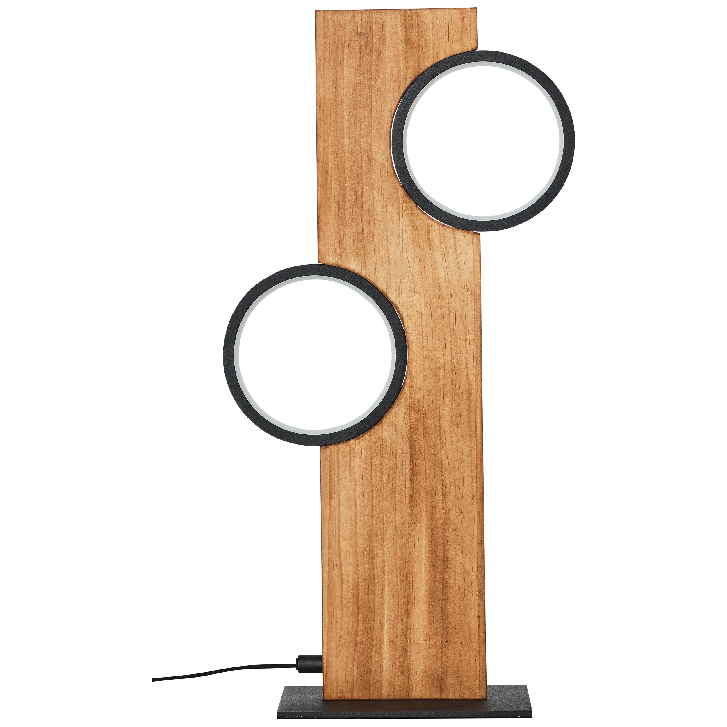 BRILLIANT LED Tischleuchte "Cheesy", schwarz (matt schwarz, holz), H: 50cm, 1 Stk., Leuchten, 50 cm Höhe, 1300 lm, 3000K, Holz/Metall, natur/schwarz, 