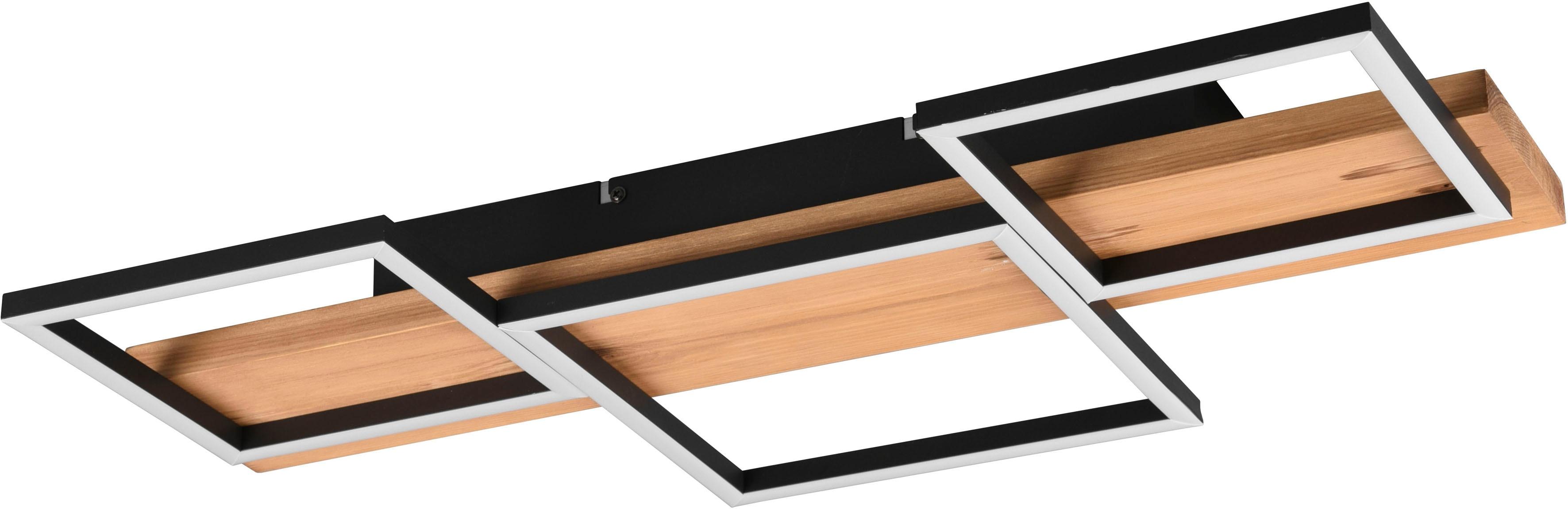 TRIO LEUCHTEN LED Deckenleuchte "Harper", schwarz (schwarz matt), 1, H: 7,5cm, 1 Stk., Leuchten, Deckenlampe aus Holz + Metall LED mit 3 Dimmstufen, w