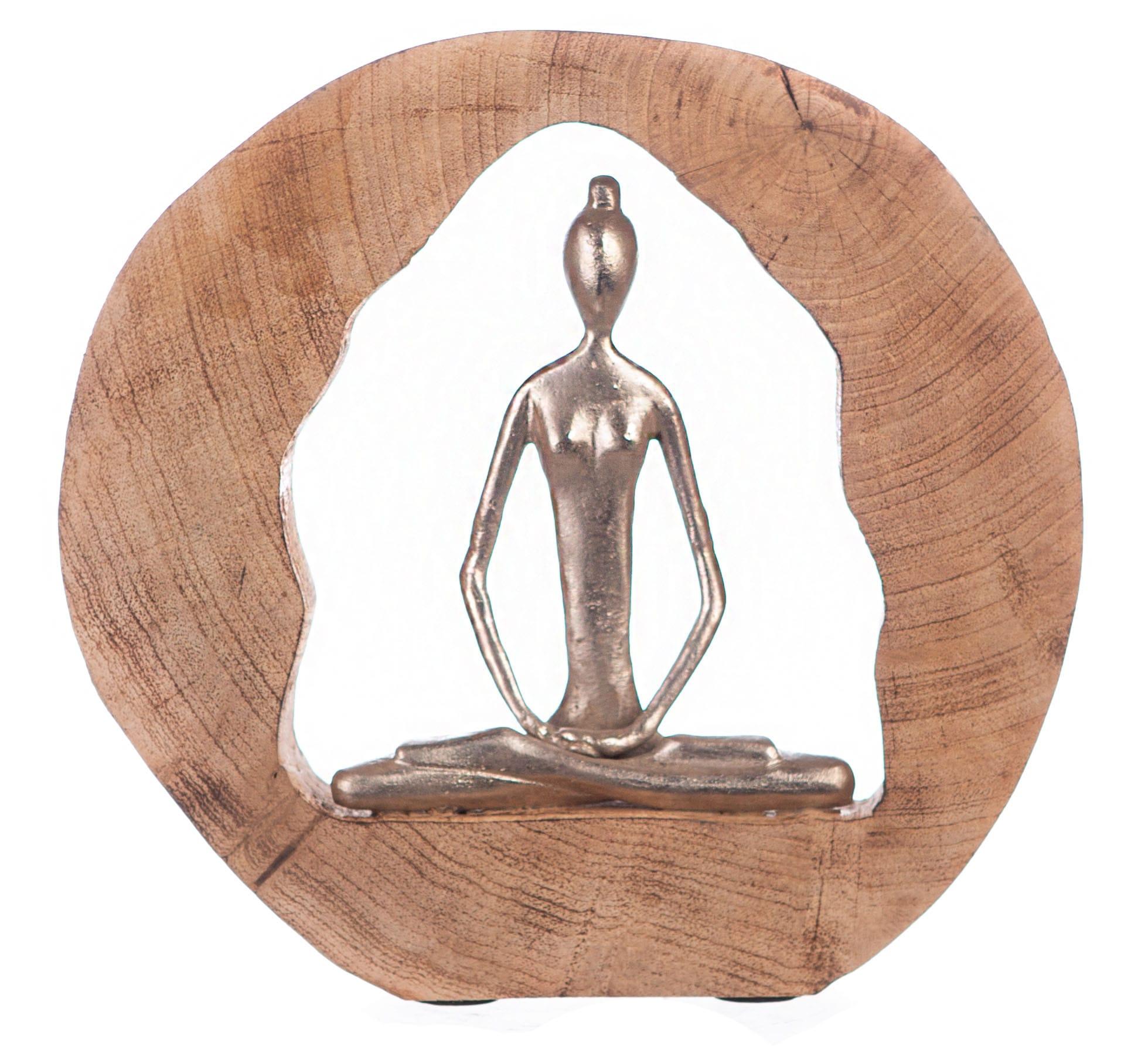 Dekofigur GILDE "Skulptur Health, silber/natur", silber (silberfarben, natur), B:29cm H:27cm T:5cm, Aluminium, Dekofiguren, Dekofigur, silberfarben/na