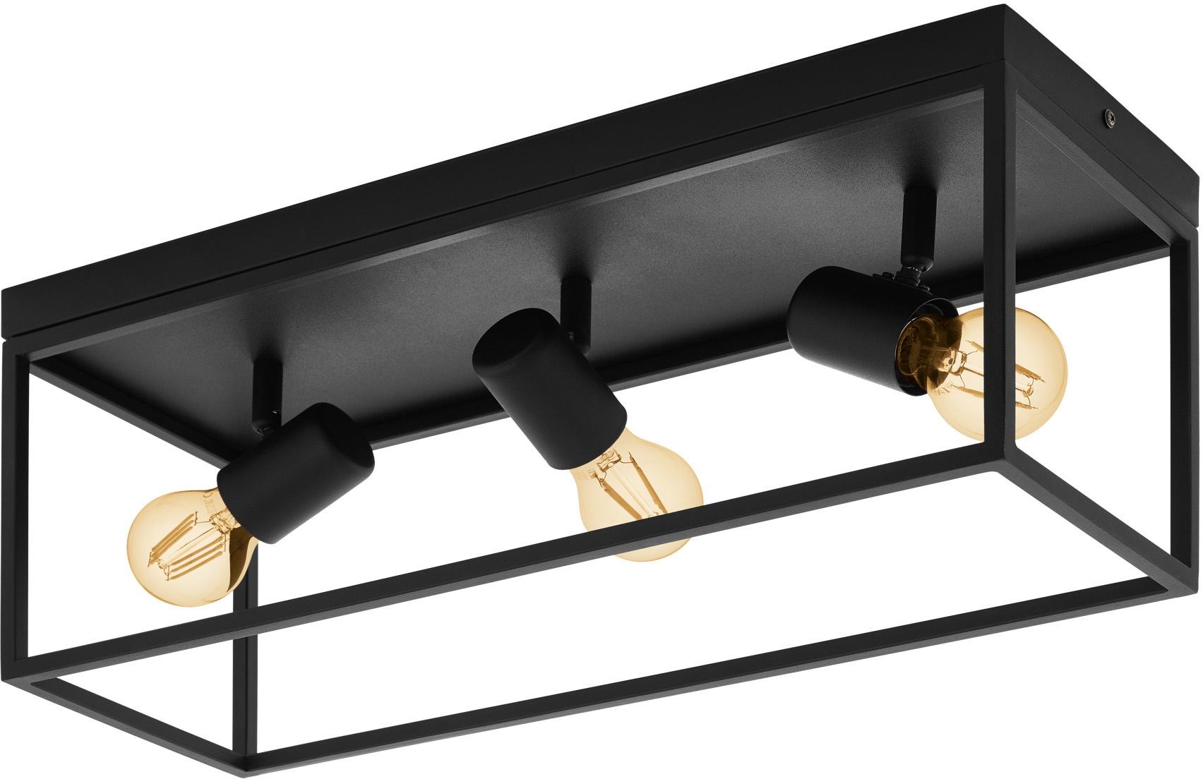 EGLO Deckenleuchte "SILENTINA", schwarz, 3, H: 21cm, 1 Stk., Leuchten, Wand-/Deckenleuchte, schwarz, Leuchtmittel exkl., Deckenleuchte