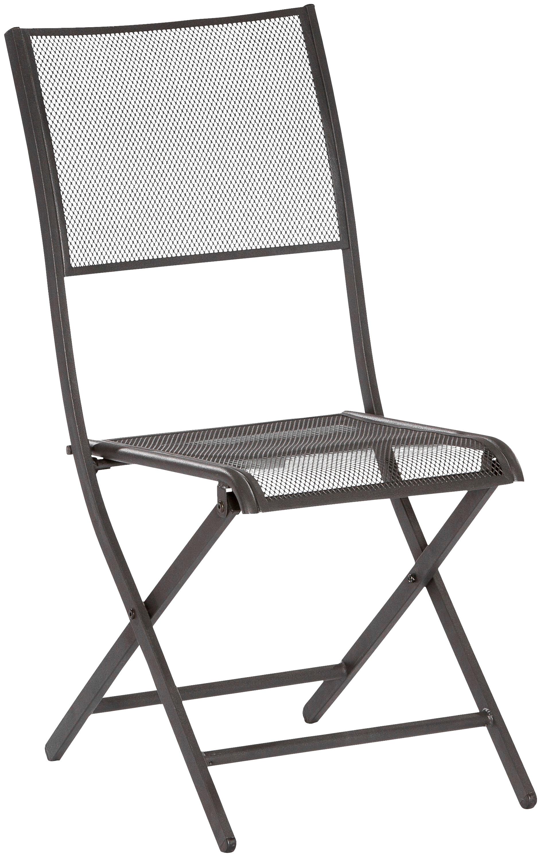 Gartenstuhl MERXX "Samos", schwarz, B:42cm H:89cm T:54cm, Stahl, Stühle, Gartenstuhl, 2er Set, stapelbar, Oval-Stahlrohr-Gestell 30x15 mm, schwarz