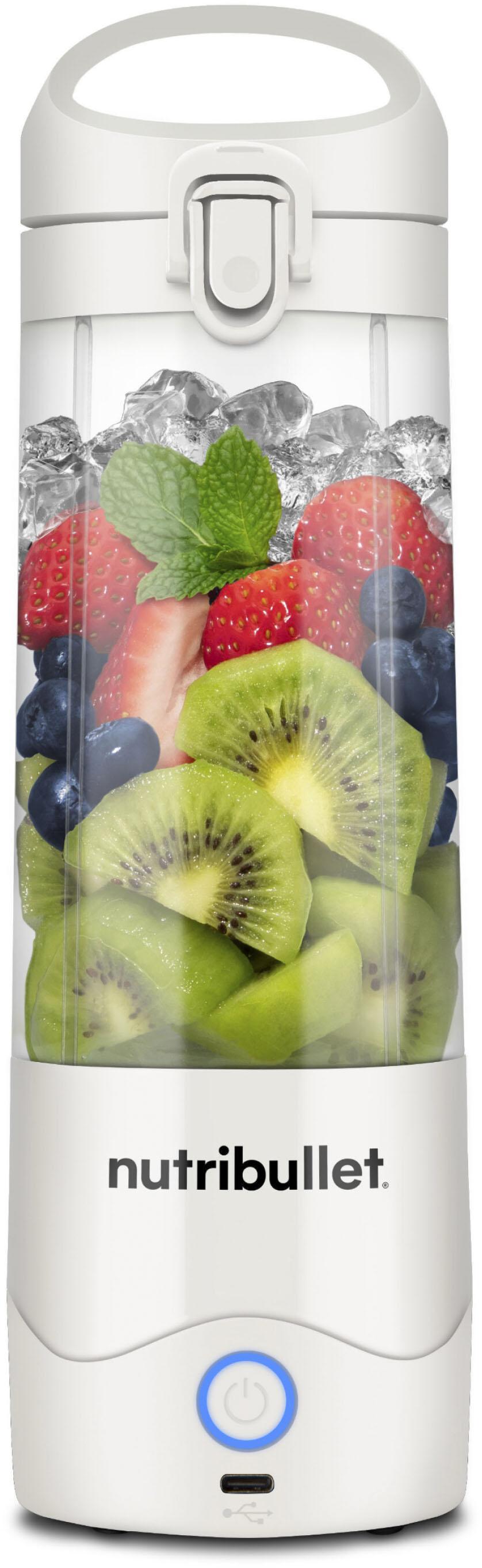 NUTRIBULLET Smoothie-Maker "Portable NBP003W - Mixer to go, wiederaufladbar, 475ml, Weiß", weiß, B:8,5cm H:26,7cm T:8,5cm, Zerkleinerer, Kabellos mixe