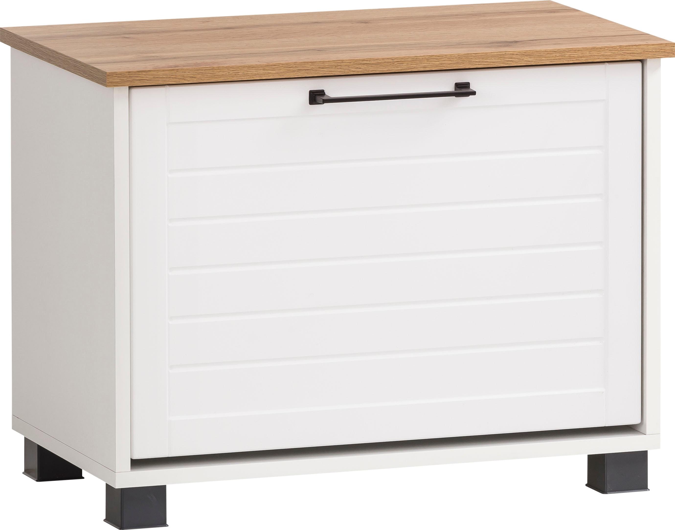 Schuhbank SCHILDMEYER "Jelda", weiß (weiß, eiche landhausfb), B:62cm H:47,2cm T:34,1cm, FSC-zertifizierter Holzwerkstoff, Sitzbänke, Schuhbank, mit St