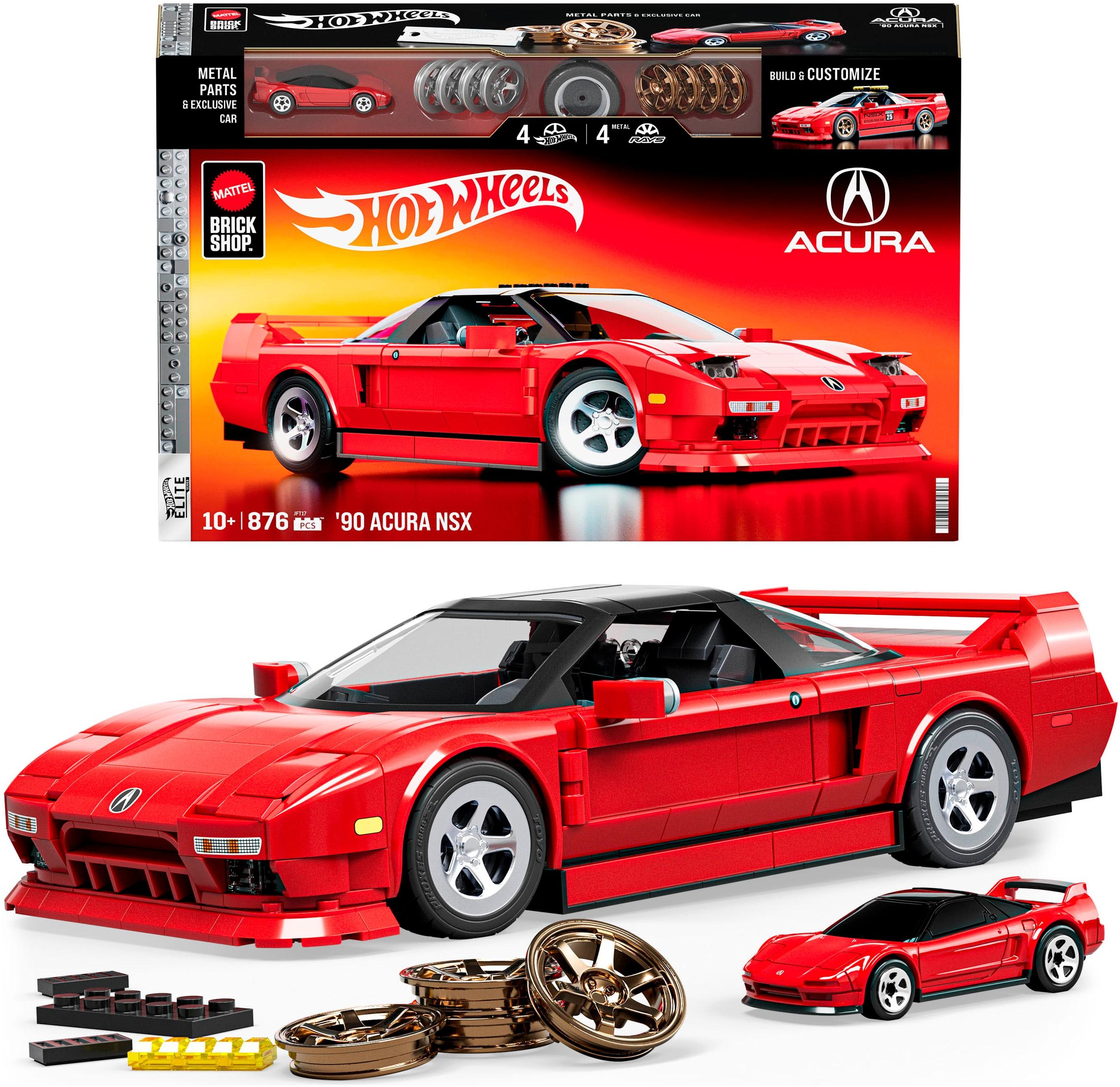 Modellbausatz MATTEL "Mattel Brick Shop Hot Wheels, ELITE SERIES ACURA", rot, Modellbausätze, KinderB:15cm H:7cm L:26cm, Kunststoff, Modellbausatz, B: