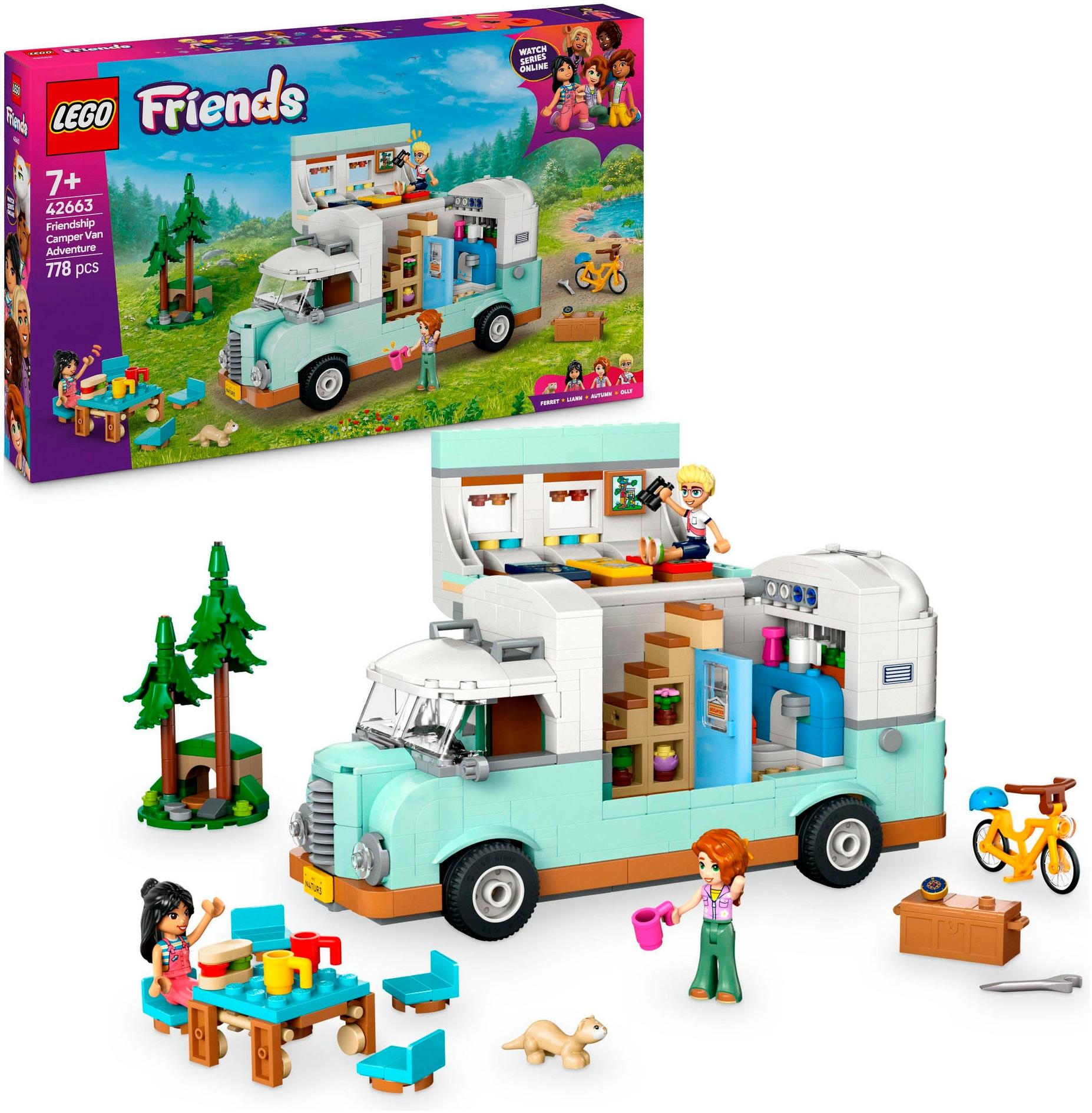 Konstruktionsspielsteine LEGO "Wohnmobil (42663), LEGO Friends", bunt, Spielbausteine, Kinder, Kunststoff, Konstruktionsspielsteine, Made in Europe