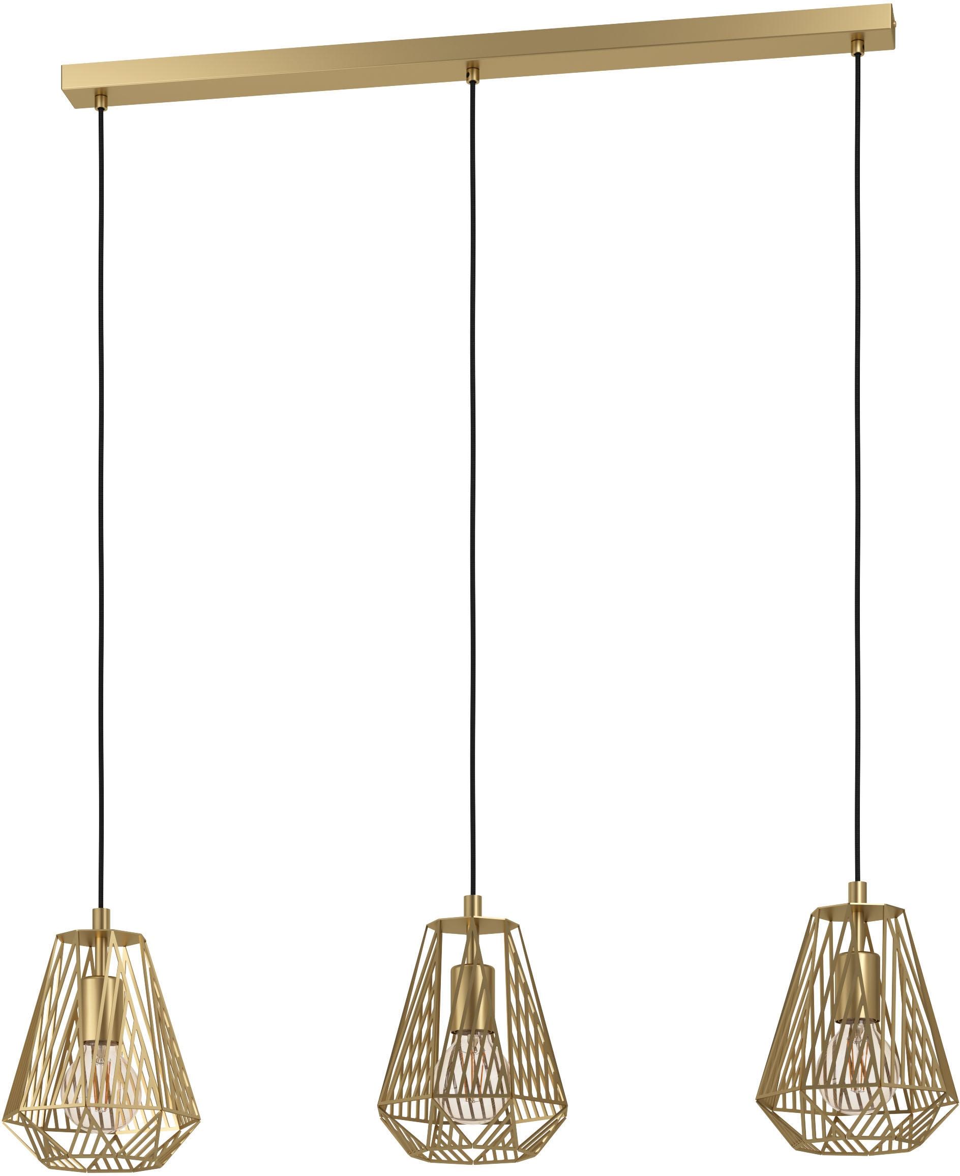 EGLO Hängeleuchte "STYPE", gold (goldfarben), H: 110cm, 1 Stk., Leuchten, Hängeleuchte, Esszimmer, Wohnzimmer L96 x B20 x H110, 3X40W exkl., Hängeleuc