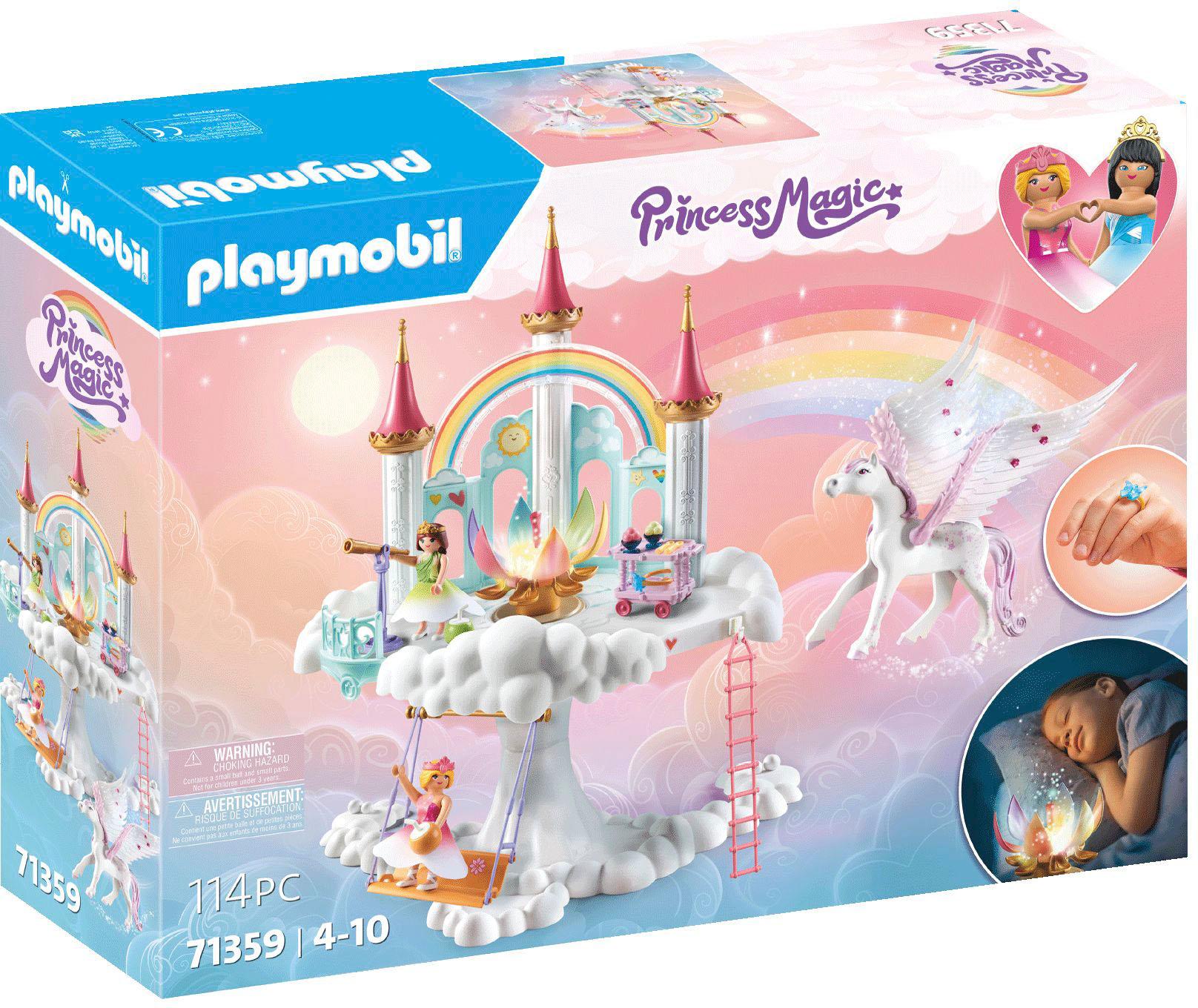 Konstruktions-Spielset PLAYMOBIL "Himmlisches Regenbogenschloss (71359), Princess Magic", bunt, Spielbausteine, Kinder, Kunststoff, Konstruktions-Spie